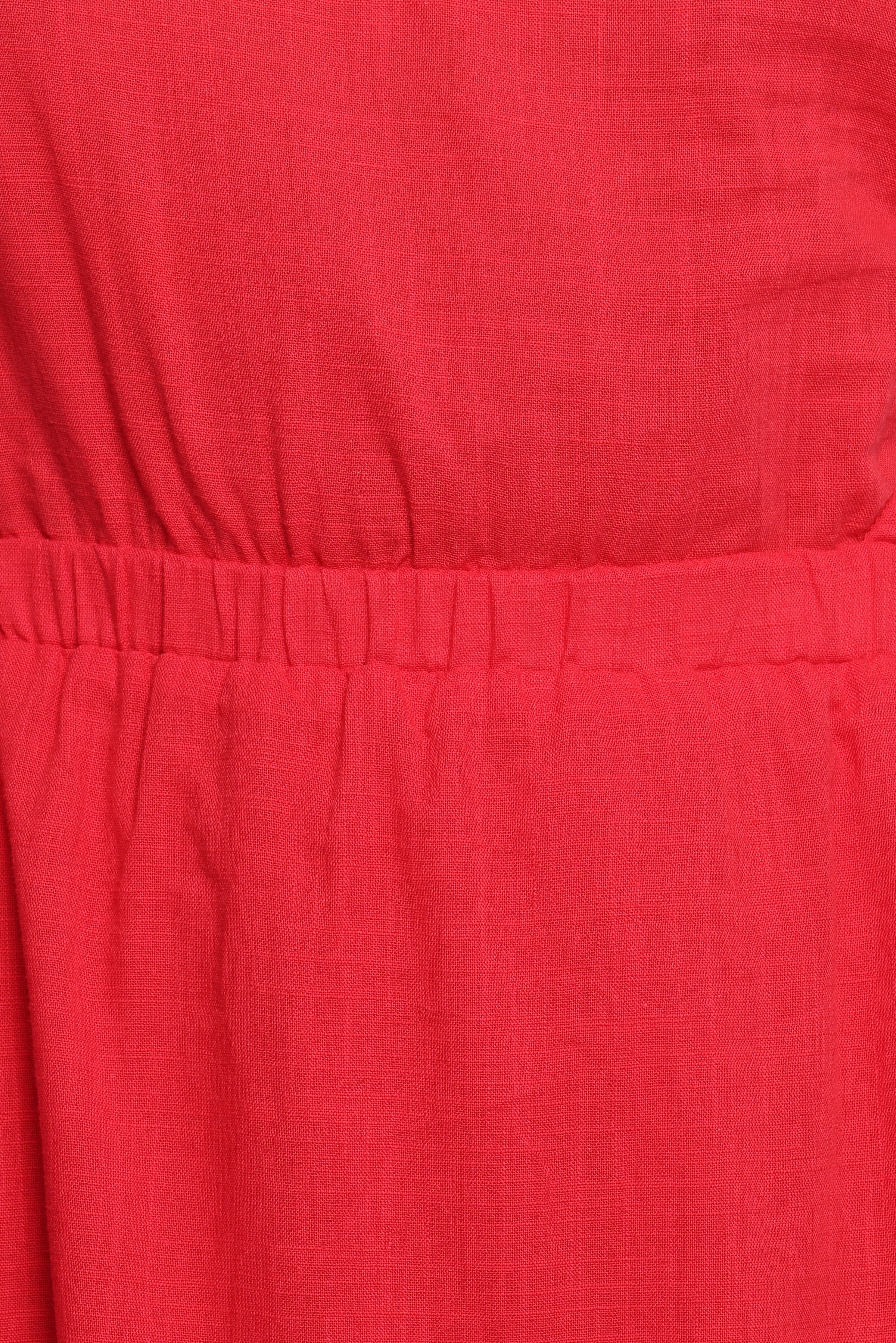 Petal and Pup USA DRESSES Teresa One Shoulder Midi Dress - Red