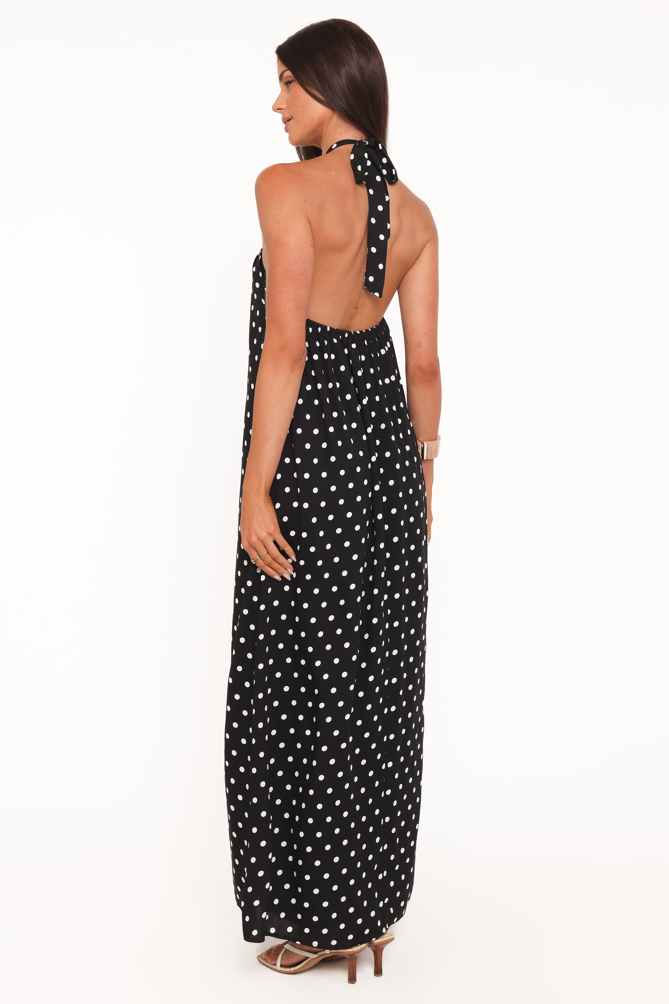 Petal and Pup USA DRESSES Theophania Maxi Dress - Black Polka Dot