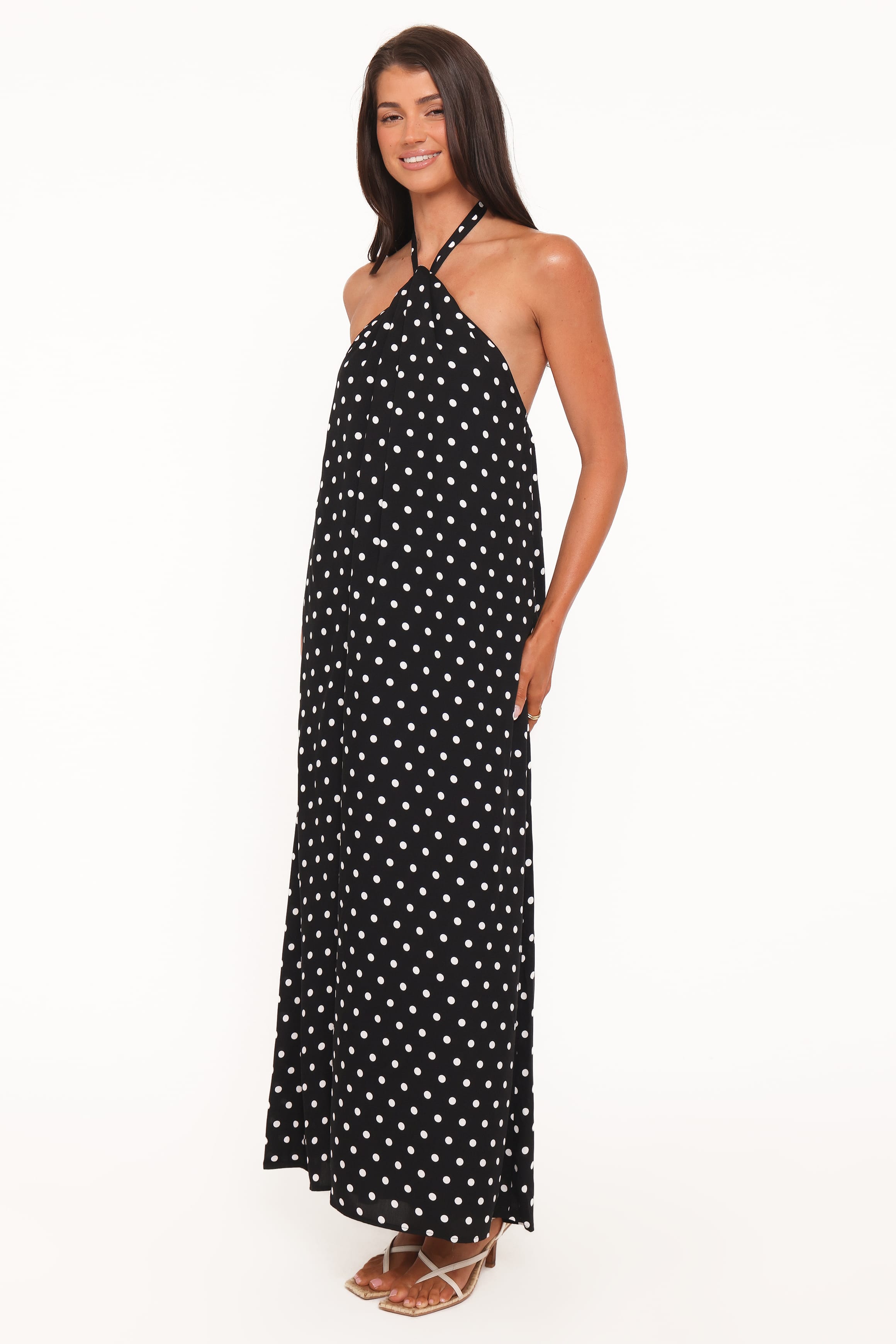 Petal and Pup USA DRESSES Theophania Maxi Dress - Black Polka Dot