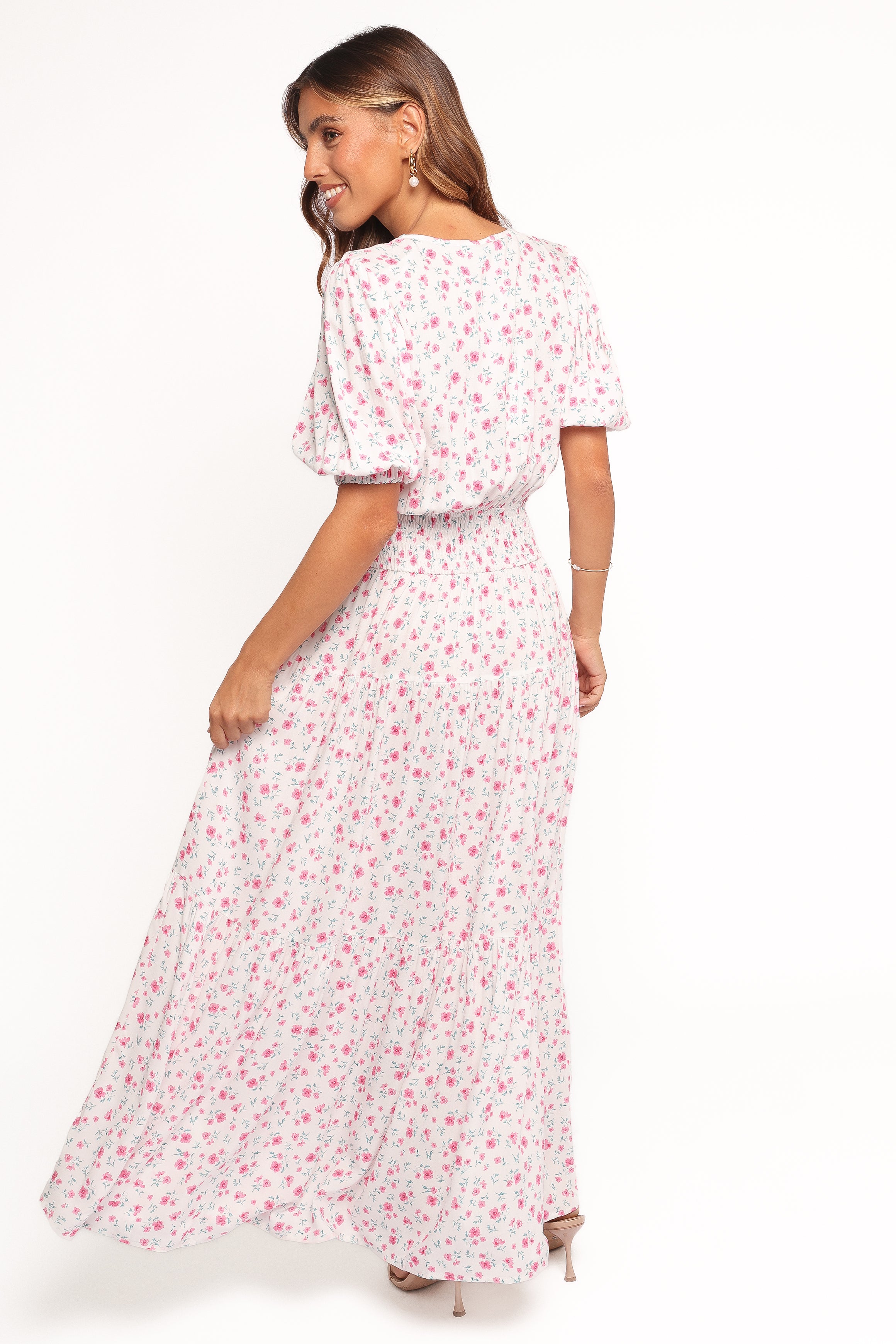 Petal and Pup USA DRESSES Thomas Maxi Dress - Pink Ditsy Floral