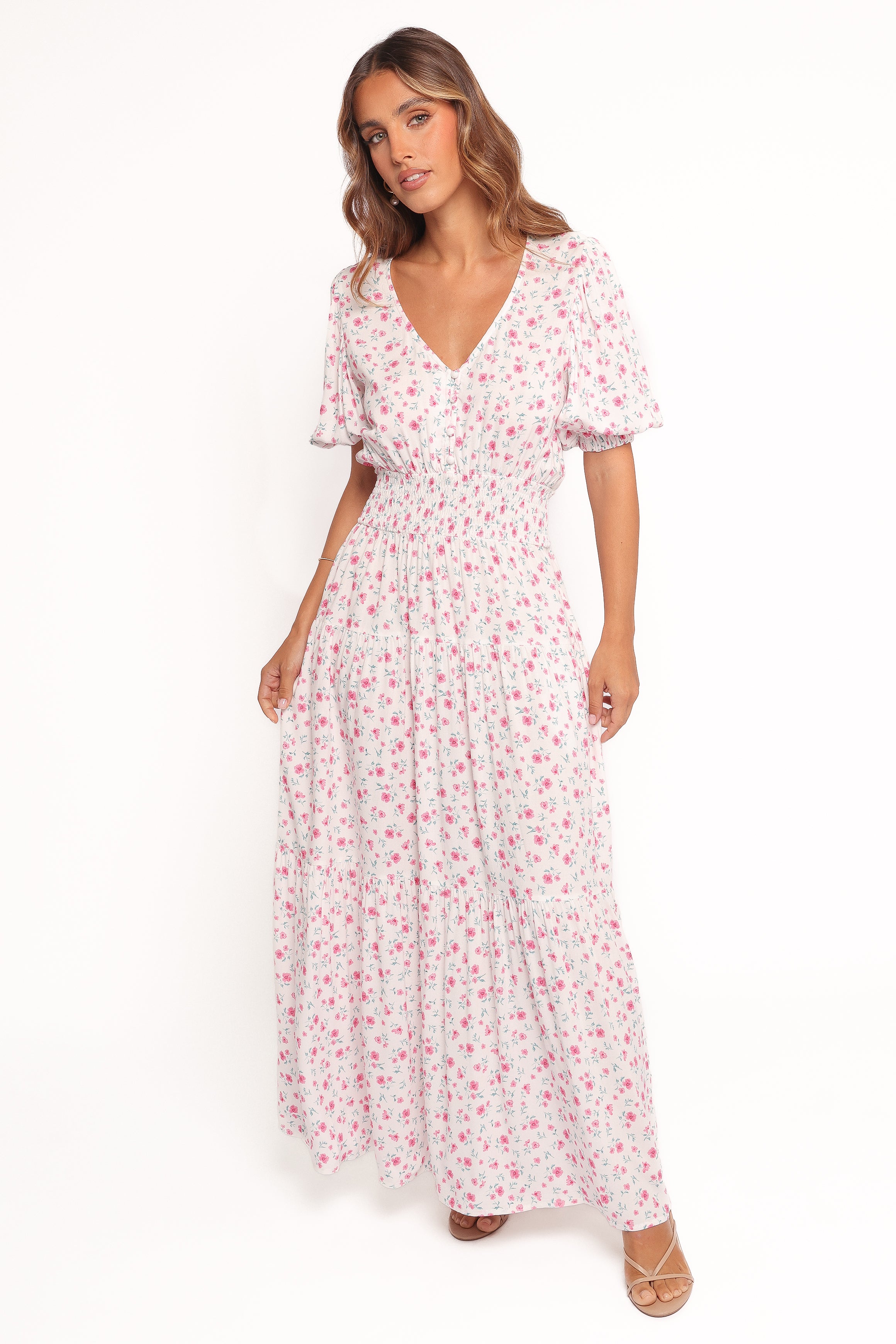 Petal and Pup USA DRESSES Thomas Maxi Dress - Pink Ditsy Floral