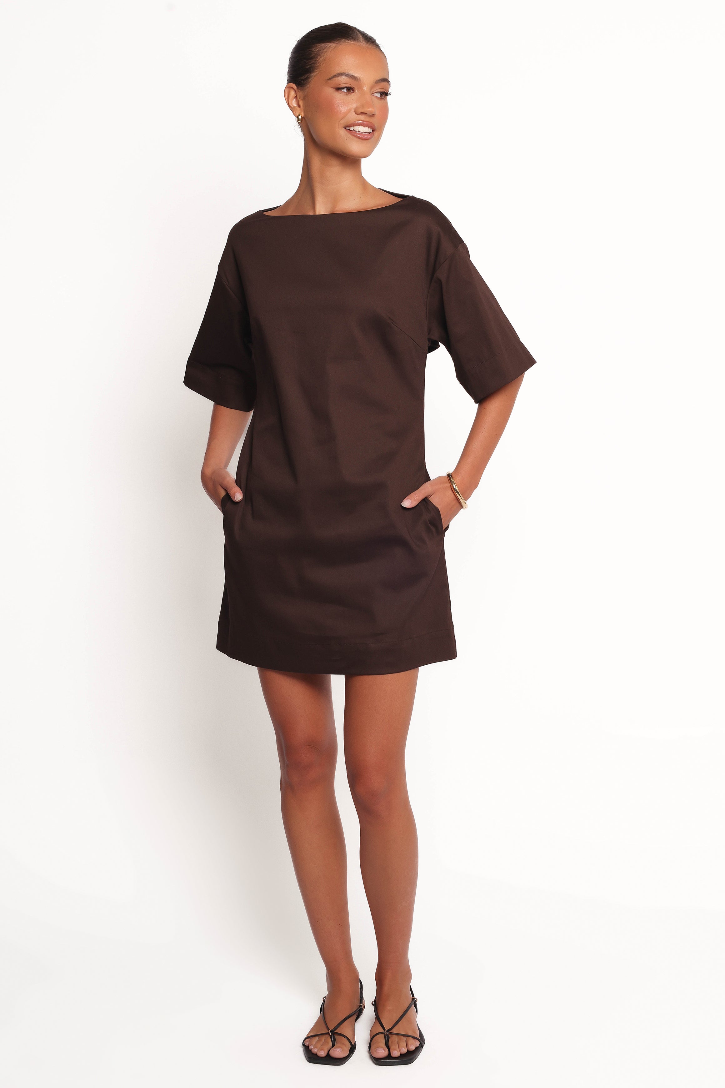 Petal and Pup USA DRESSES Thorne Mini Dress - Chocolate (Hold for Rack)