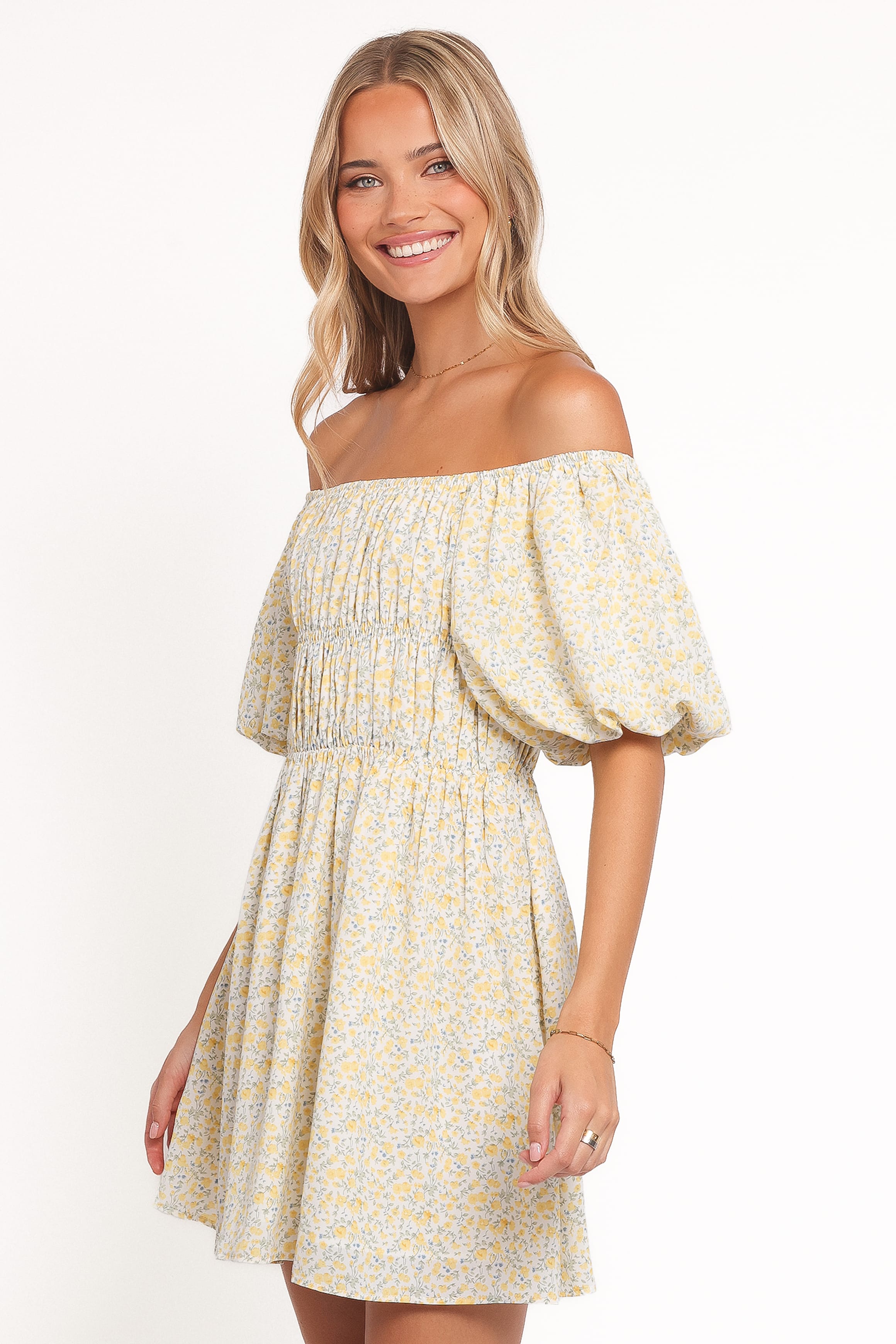 Petal and Pup USA DRESSES Tori Off Shoulder Mini Dress - Floral