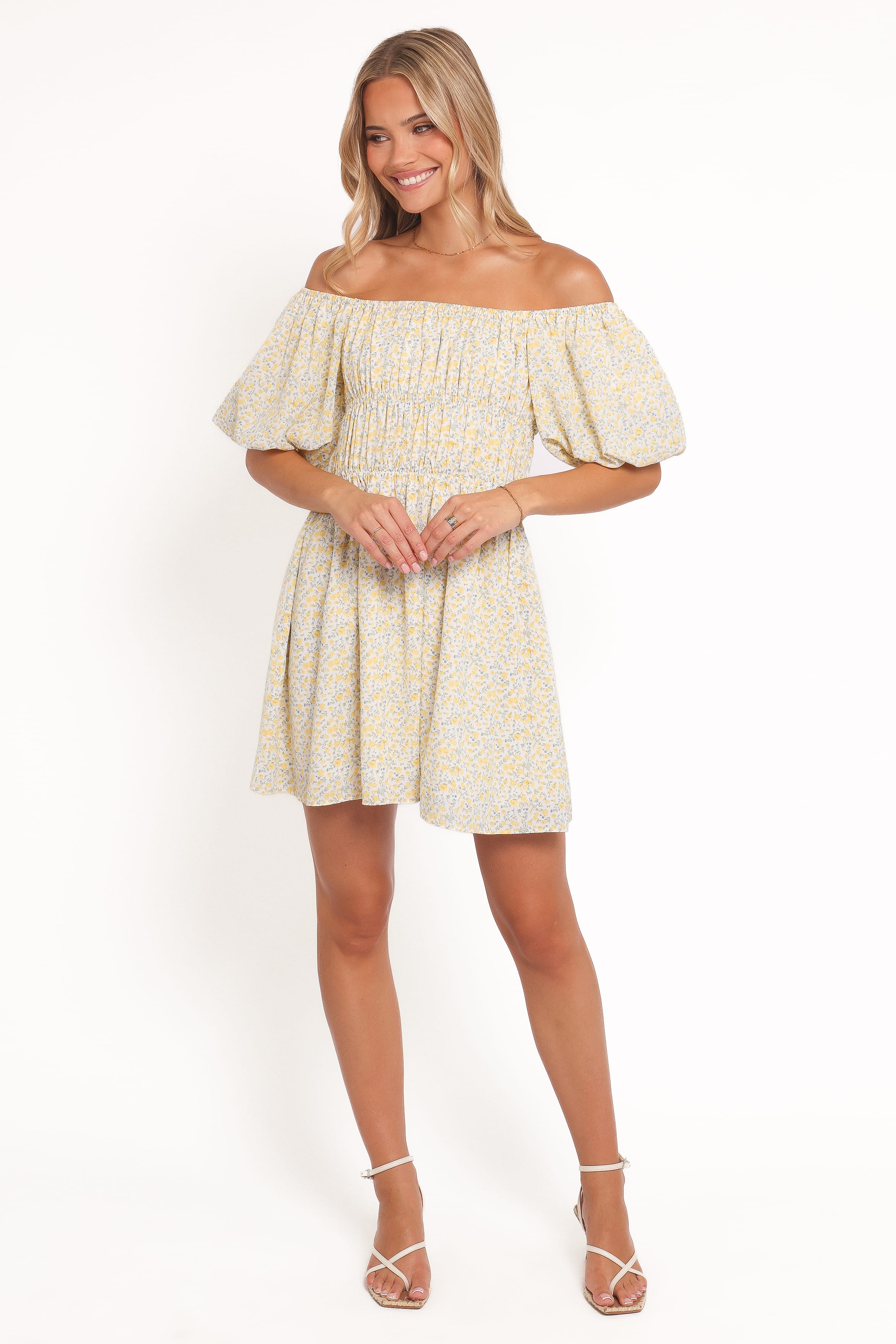 Petal and Pup USA DRESSES Tori Off Shoulder Mini Dress - Floral