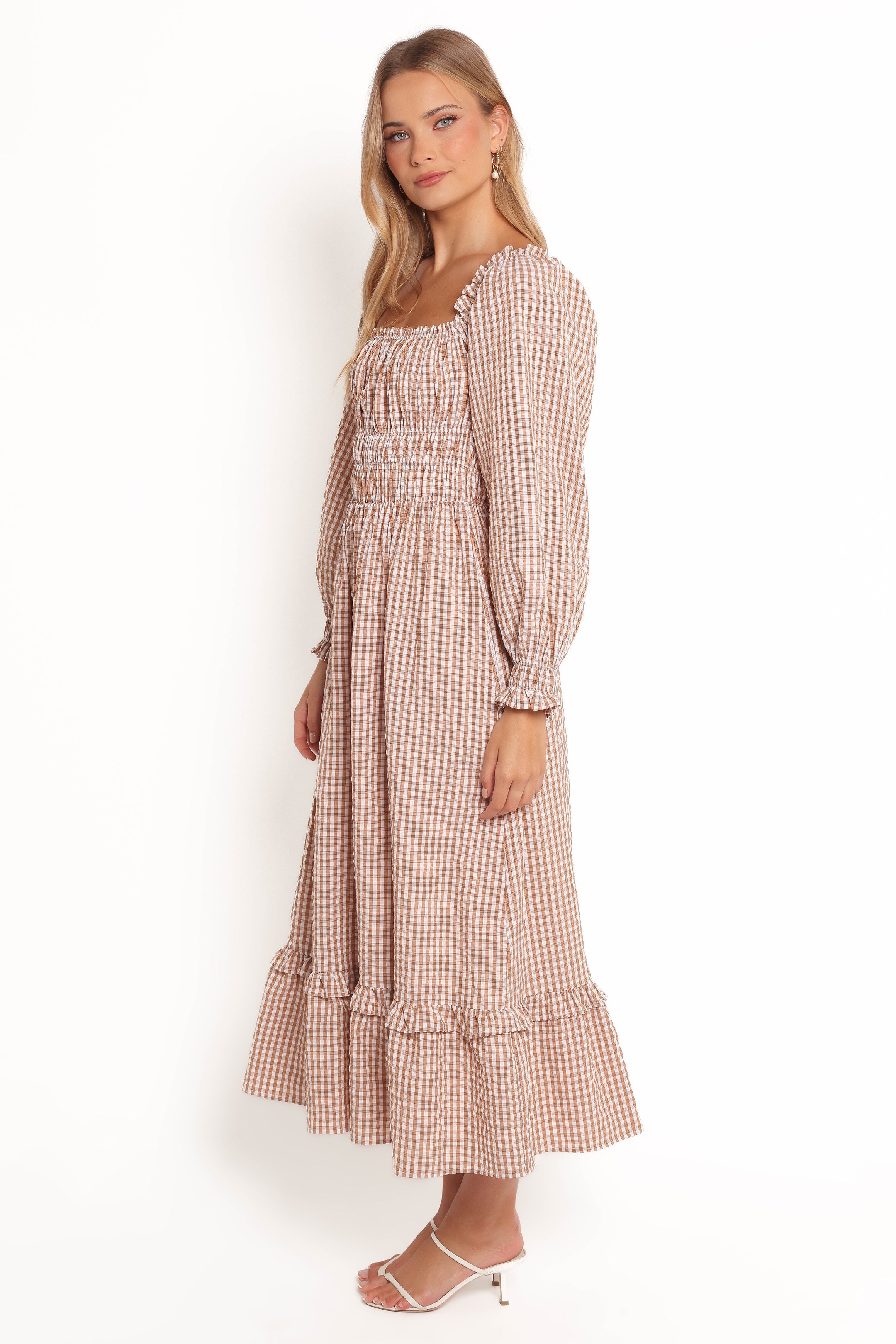 Petal and Pup USA DRESSES Torrie Maxi Dress - Brown Check