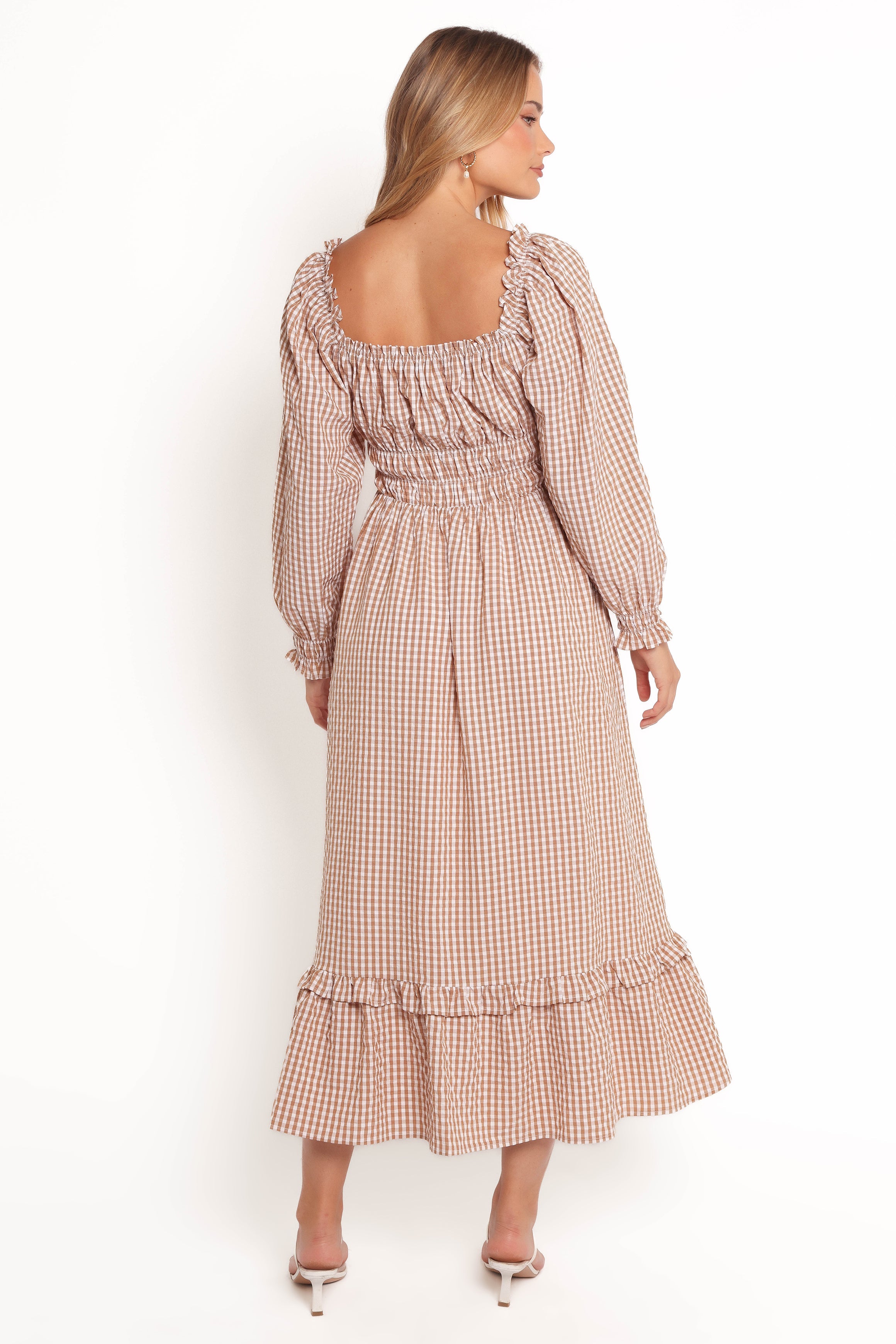 Petal and Pup USA DRESSES Torrie Maxi Dress - Brown Check