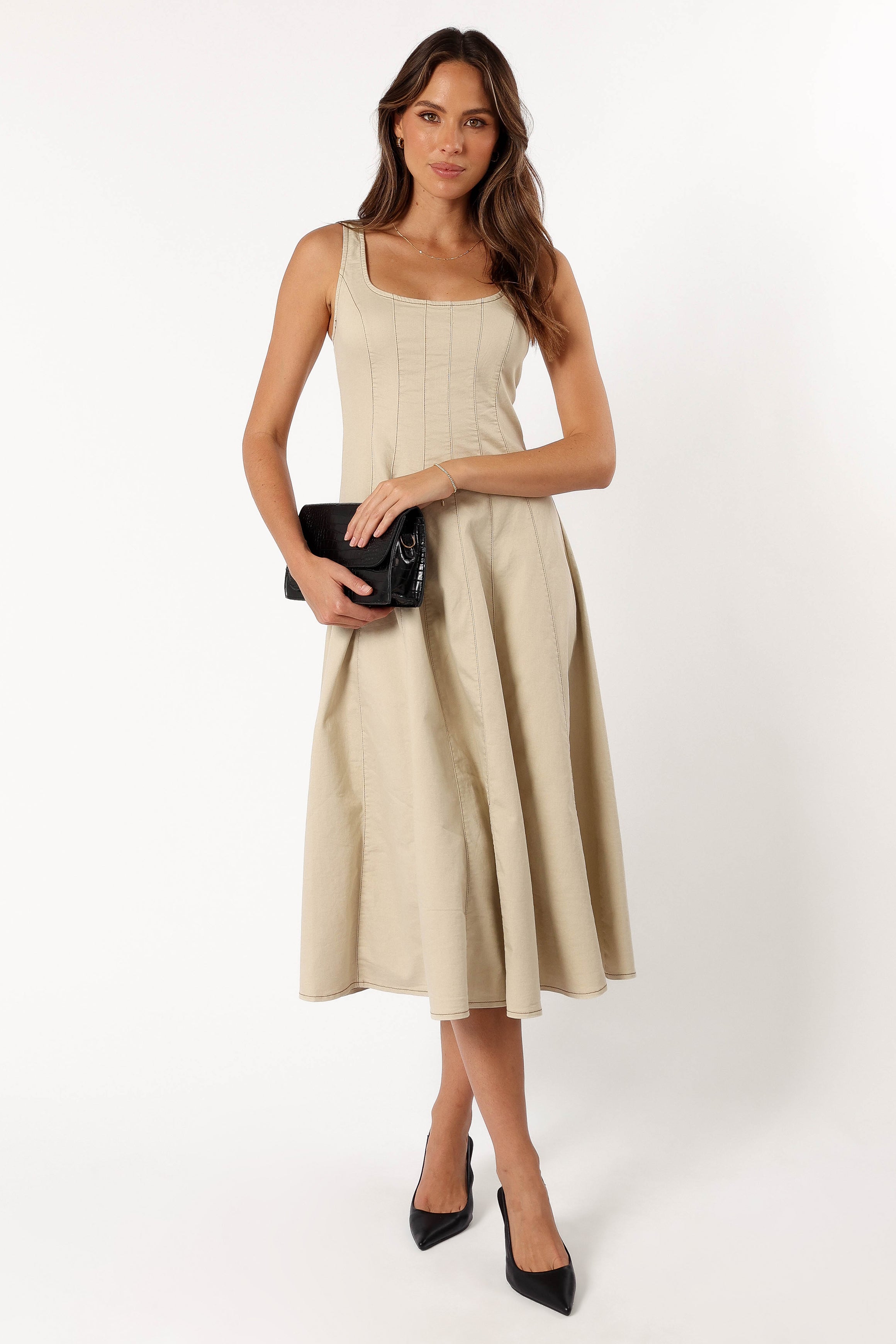 Petal and Pup USA DRESSES Una Midi Dress - Beige