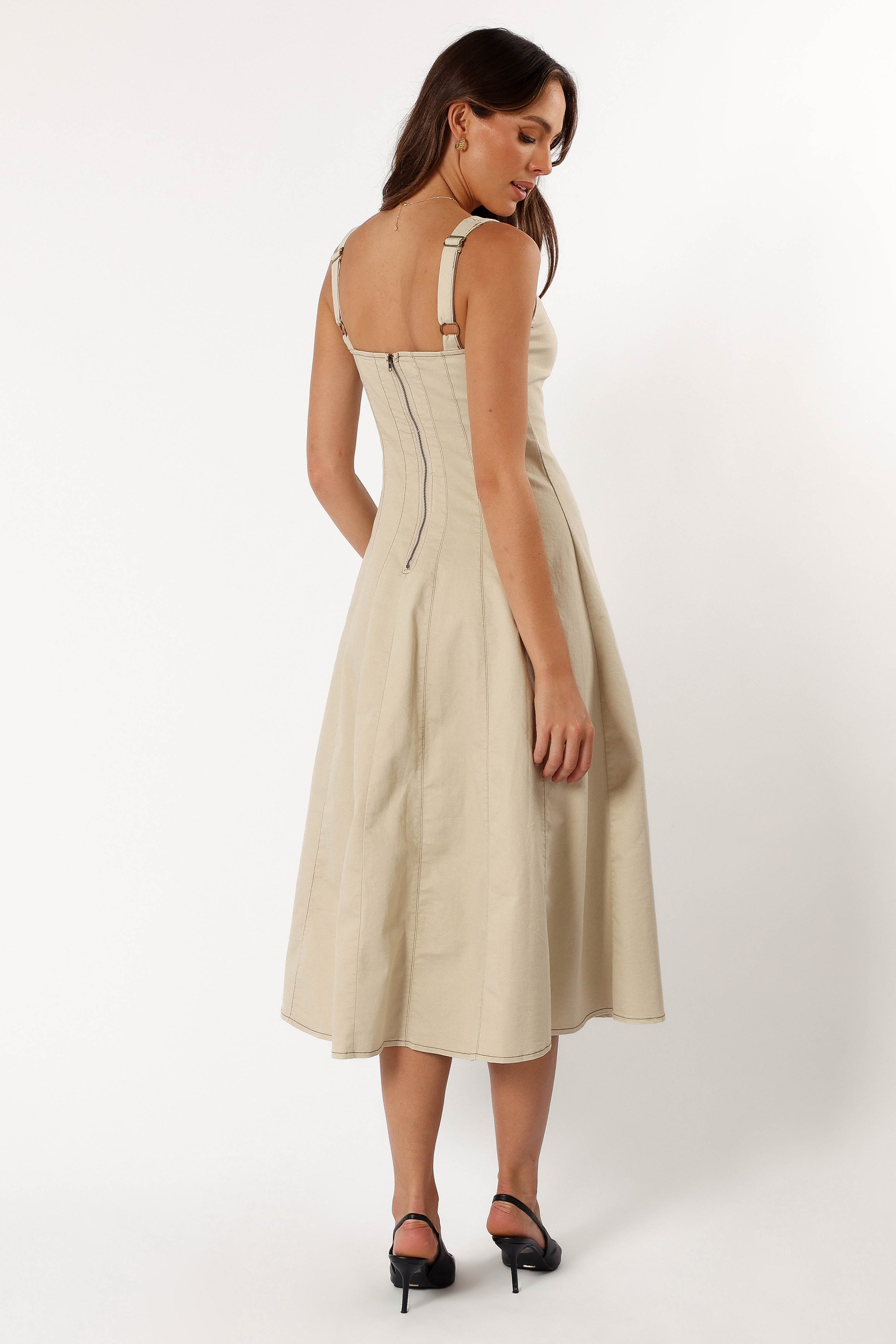 Petal and Pup USA DRESSES Una Midi Dress - Beige