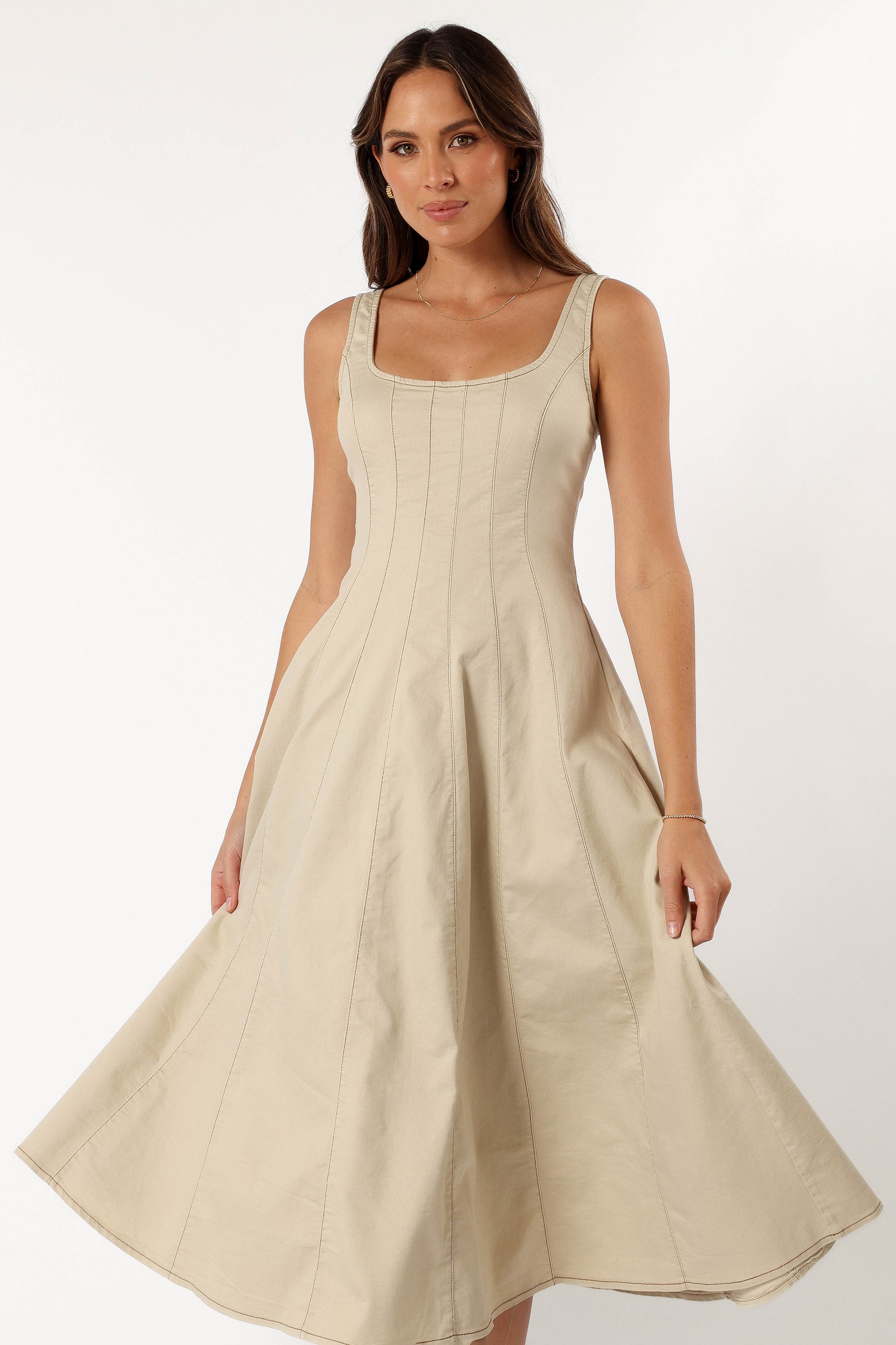 Petal and Pup USA DRESSES Una Midi Dress - Beige