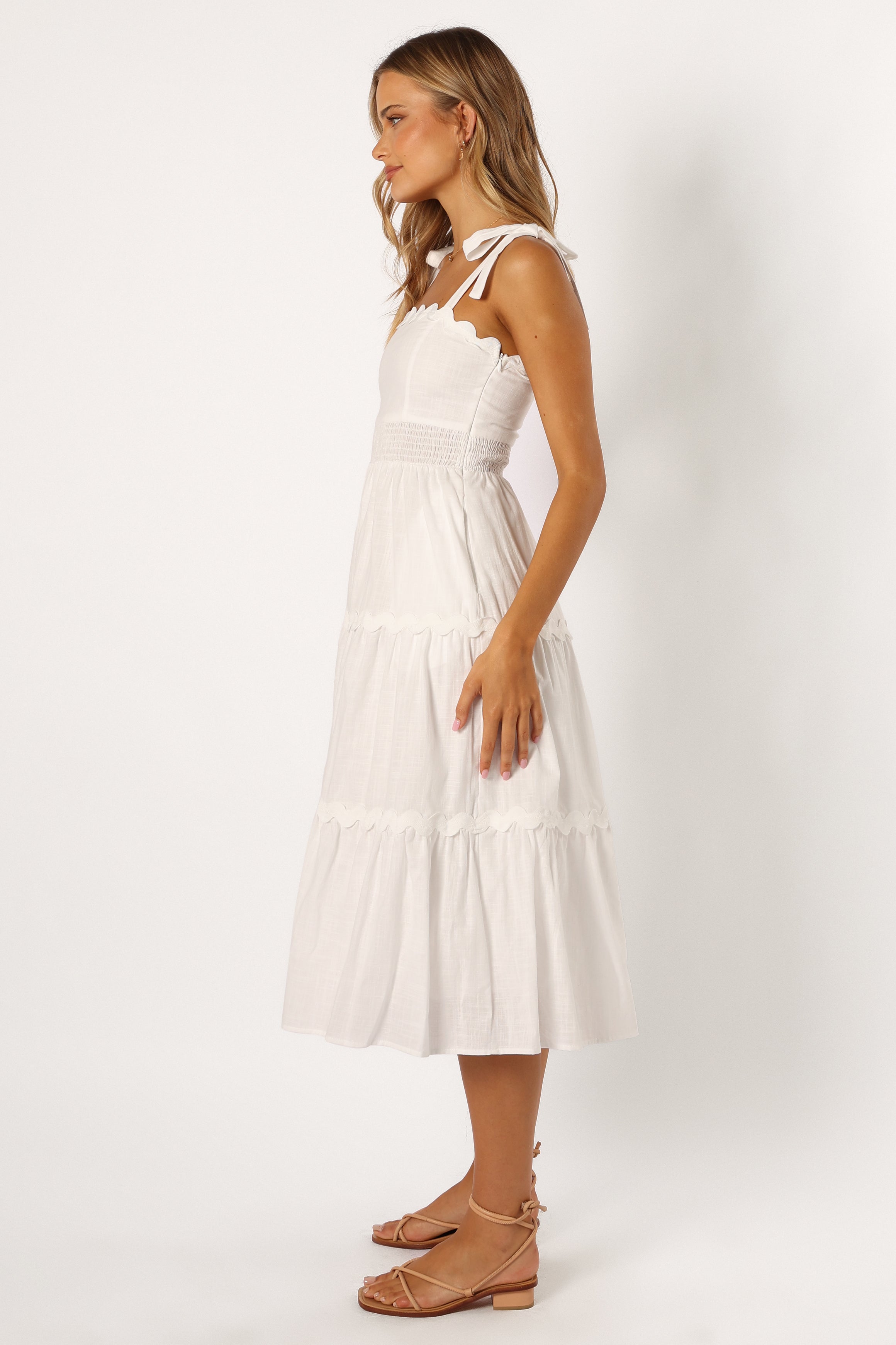 Petal and Pup USA DRESSES Urmi Midi Dress - White
