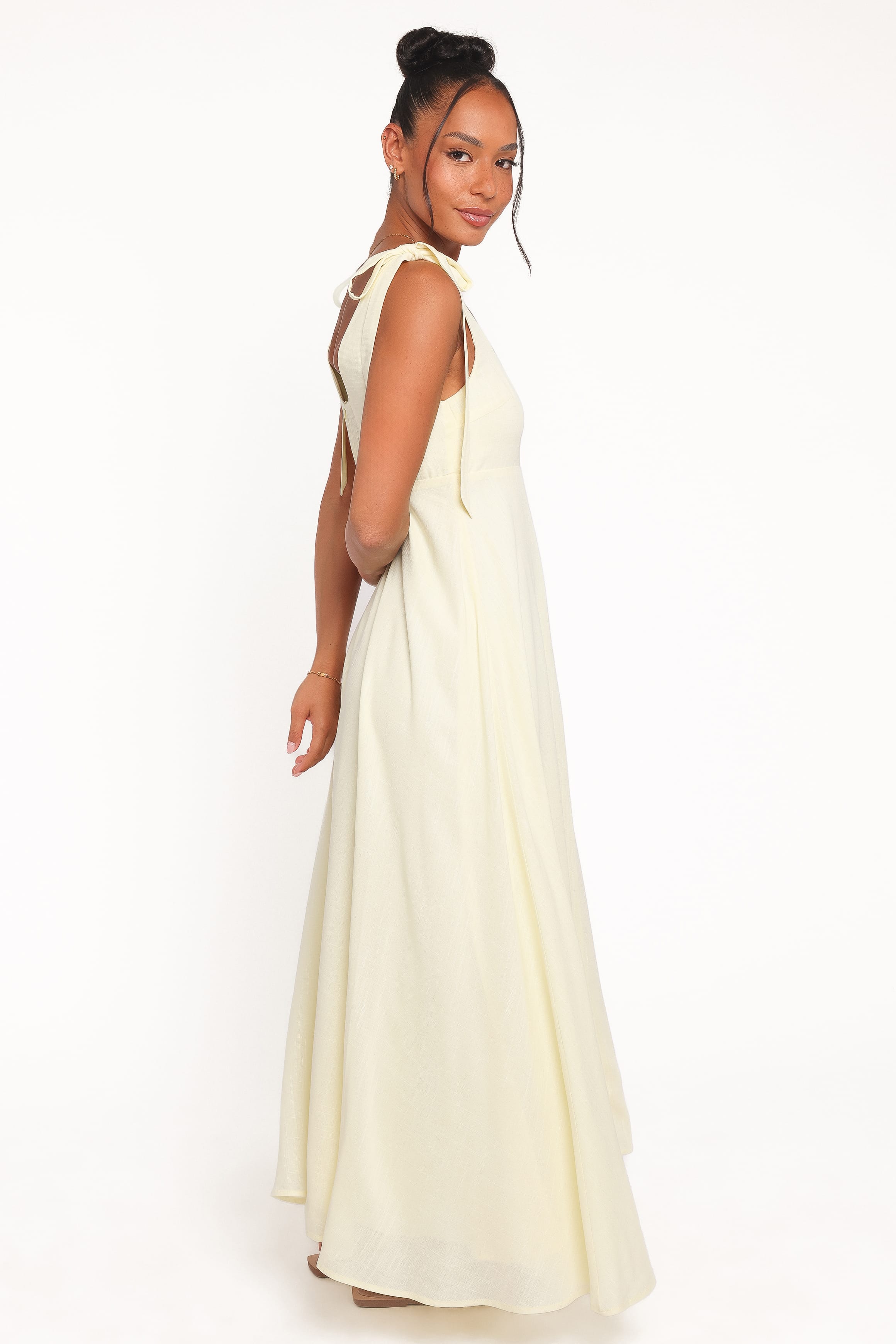 Petal and Pup USA DRESSES Valara Tie Shoulder Maxi Dress - Butter Yellow