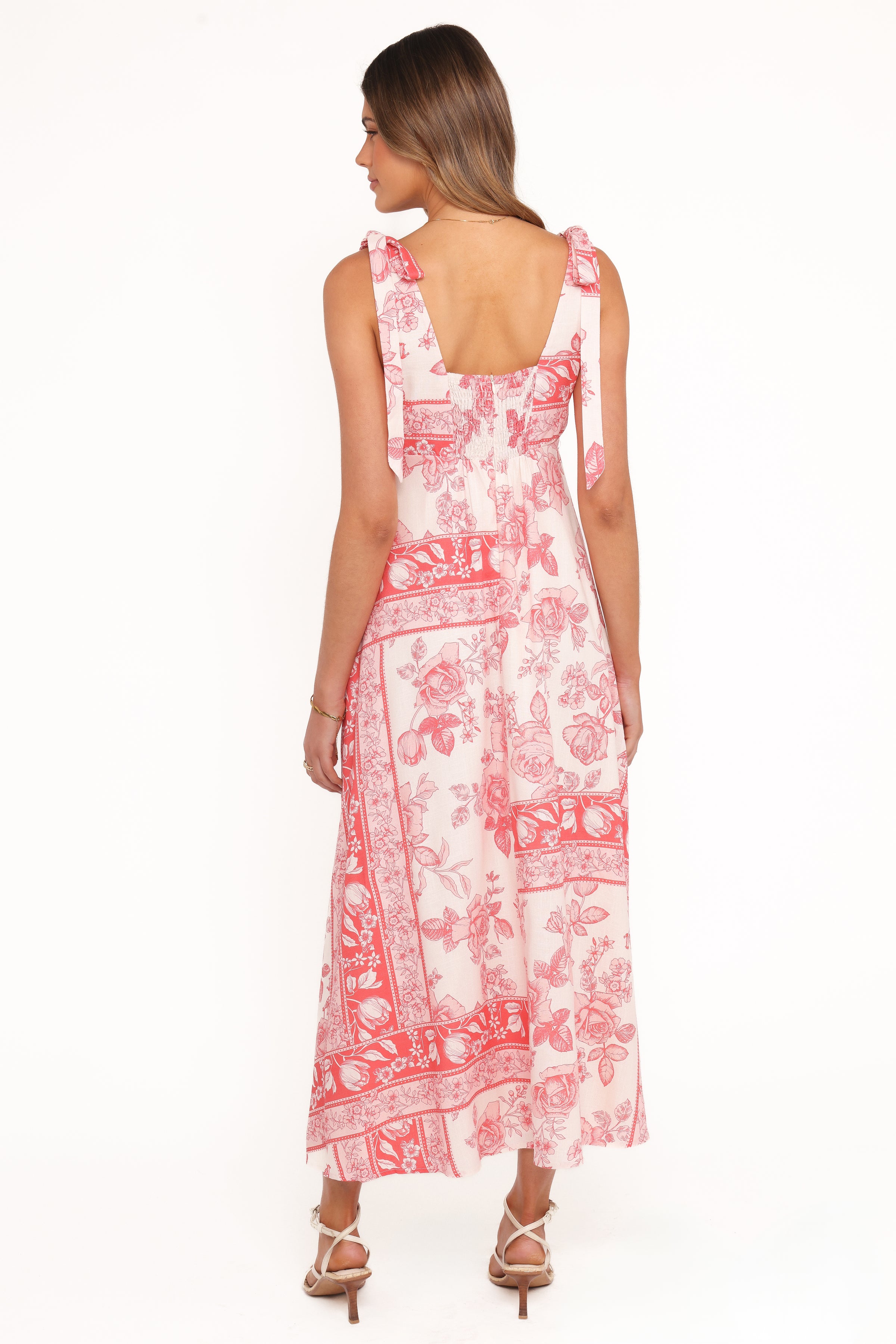 Petal and Pup USA DRESSES Valara Tie Shoulder Maxi Dress - Rose Tile