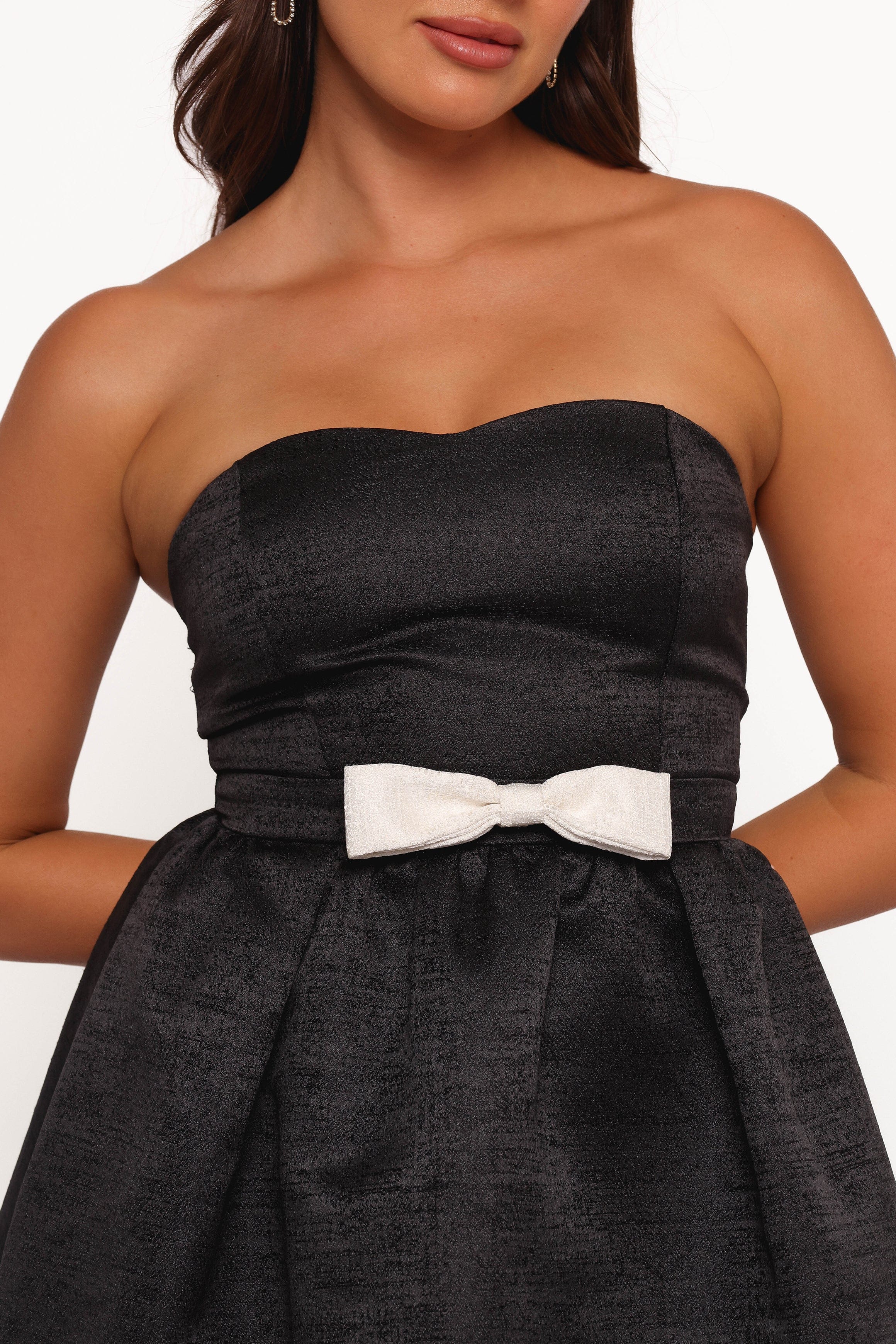 Petal and Pup USA DRESSES Valentina Mini Bow Dress - Black/Ivory