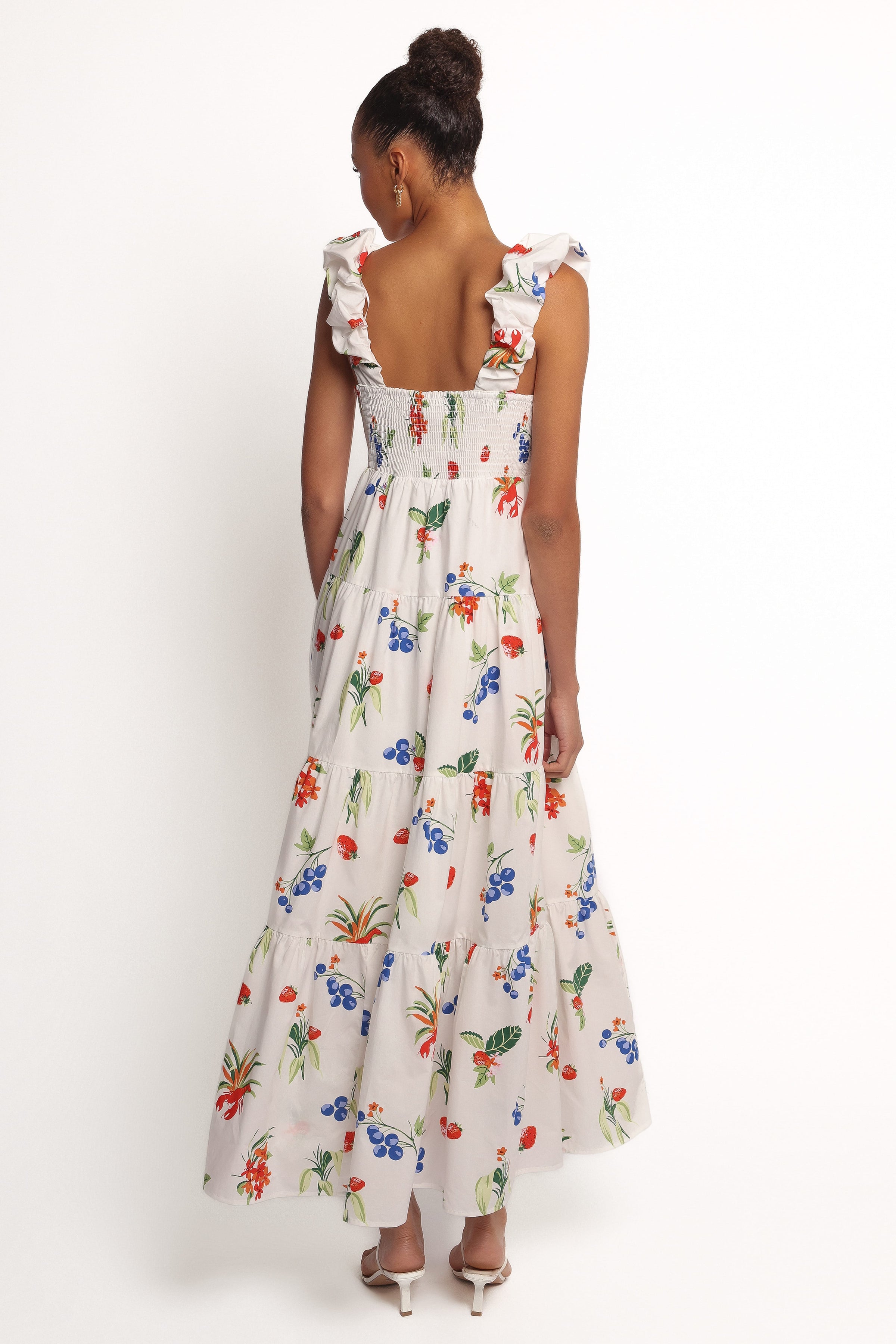 Petal and Pup USA DRESSES Valerie Maxi Dress - Off White/Red
