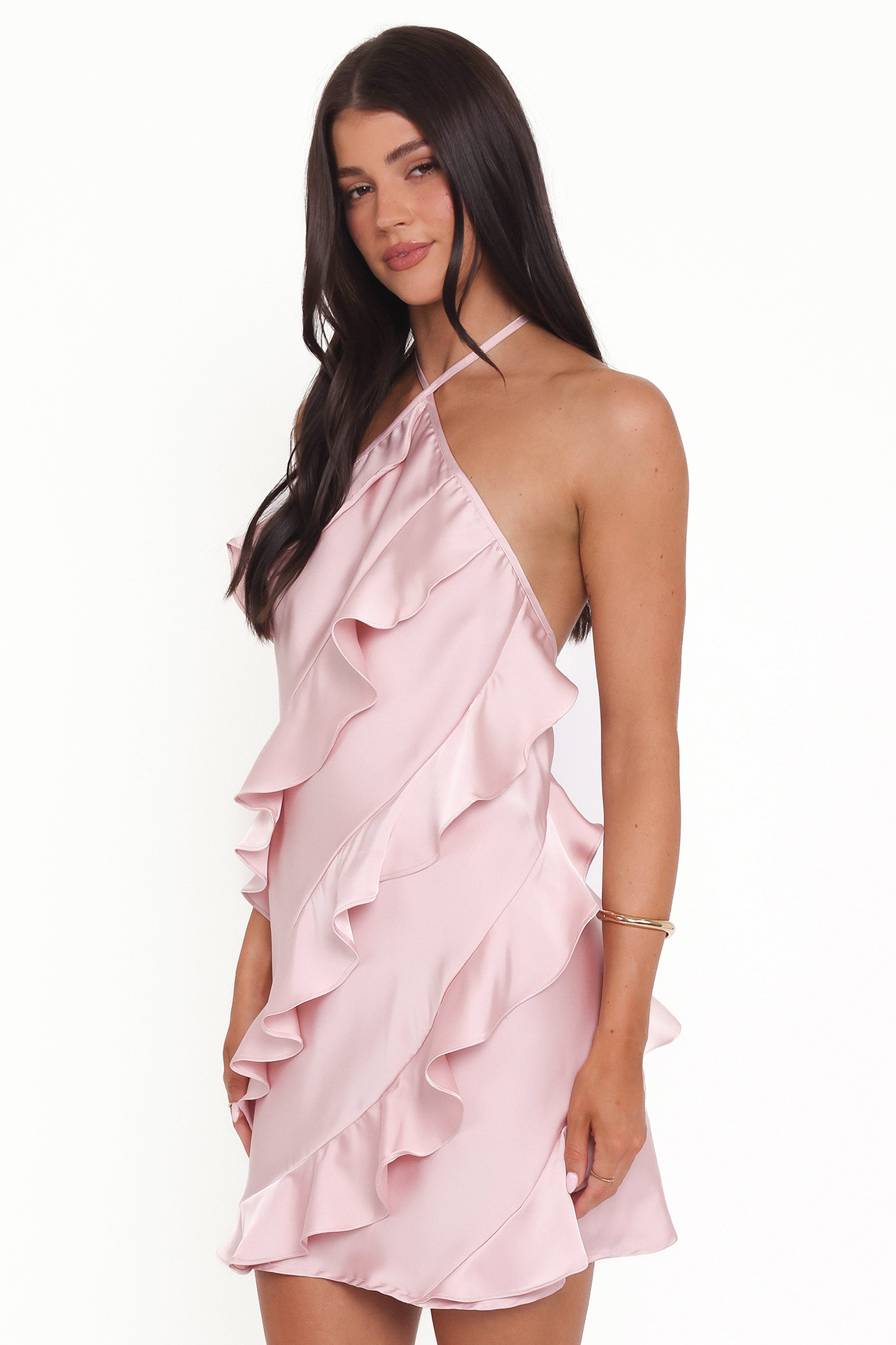 Petal and Pup USA DRESSES Valery Halterneck Mini Dress - Pink