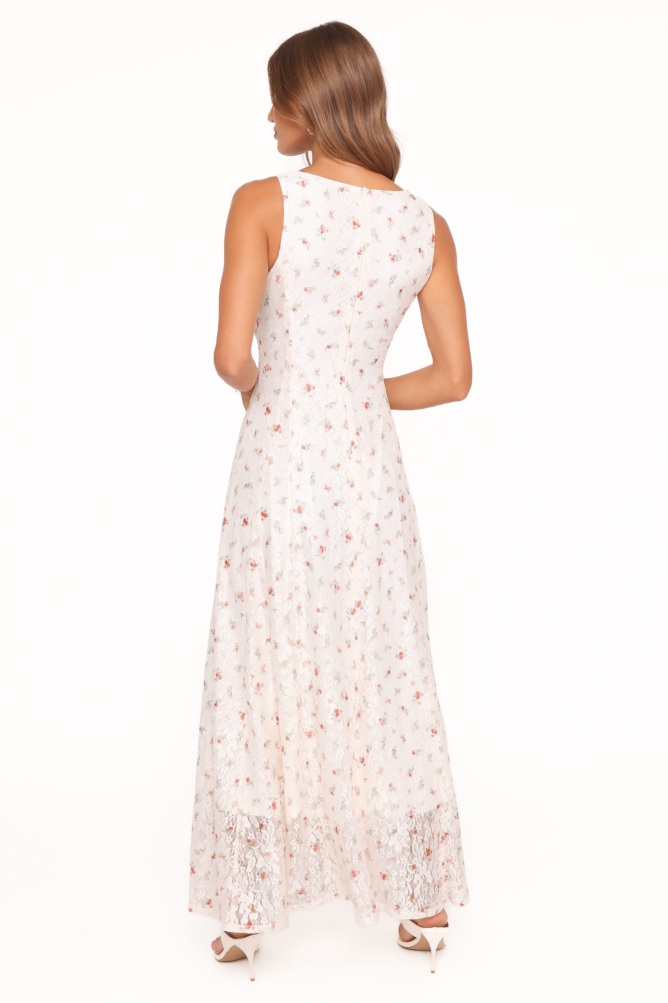Petal and Pup USA DRESSES Valley Maxi Dress - White Floral Lace