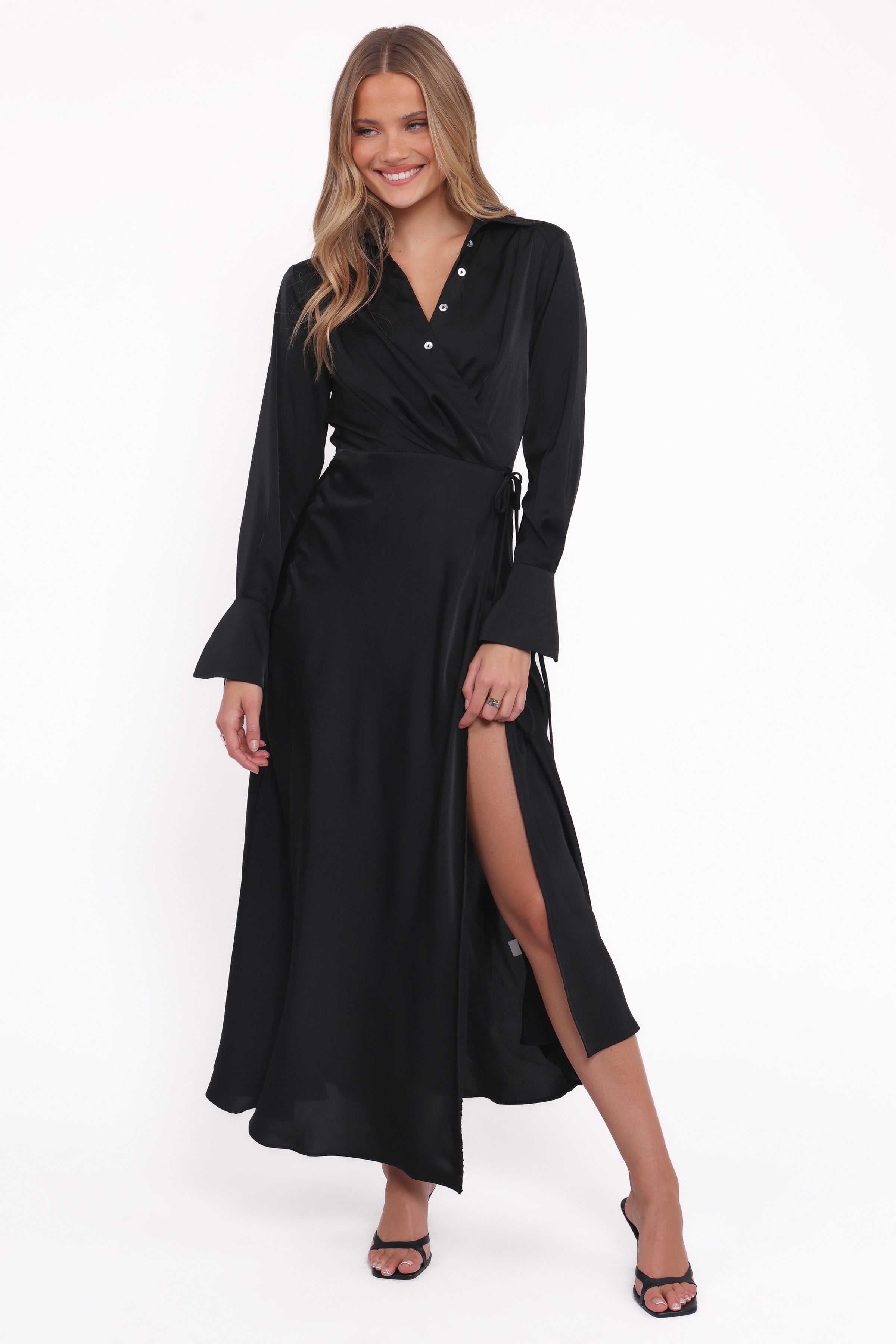 Petal and Pup USA DRESSES Verna Long Sleeve Maxi Dress - Black