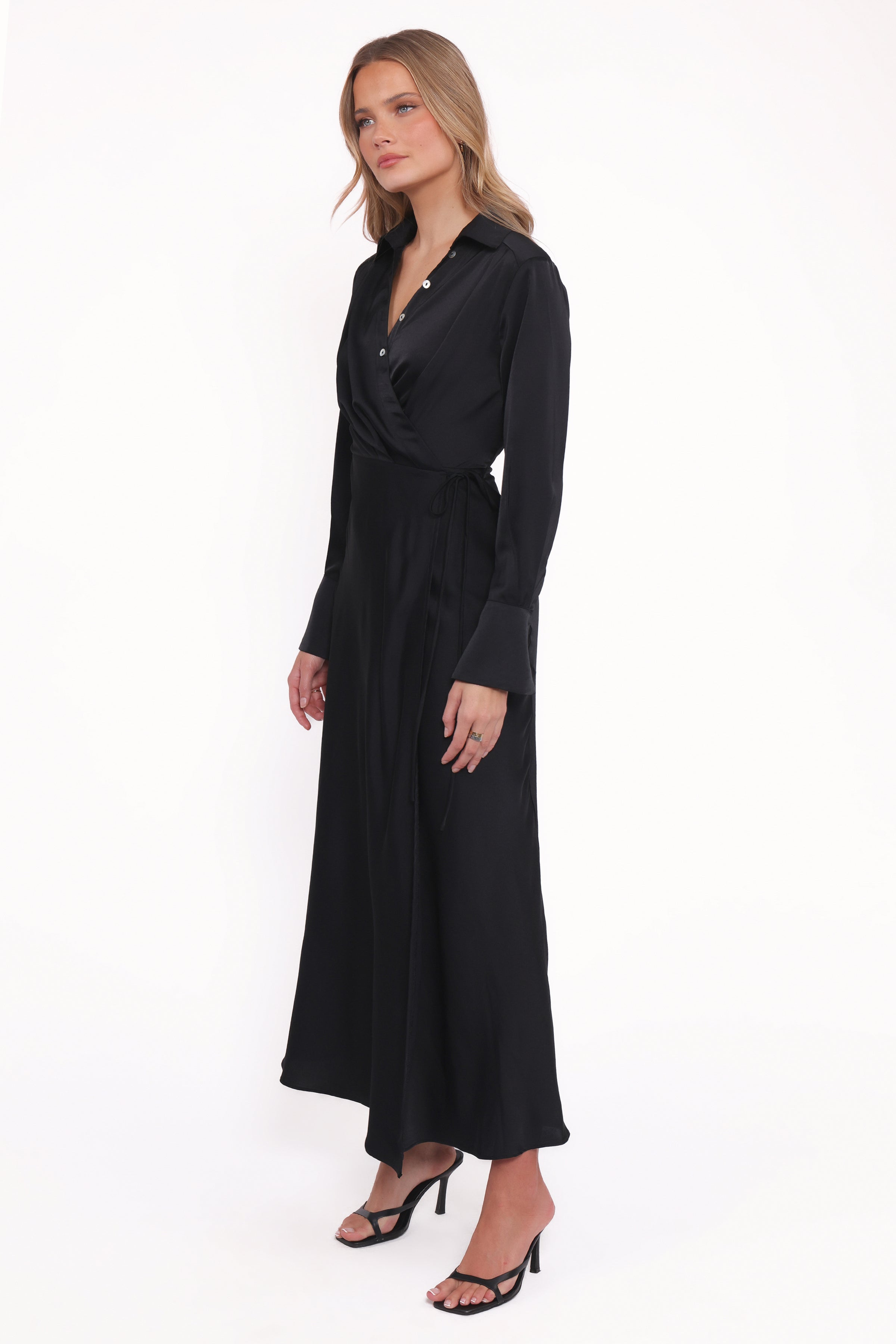 Petal and Pup USA DRESSES Verna Long Sleeve Maxi Dress - Black