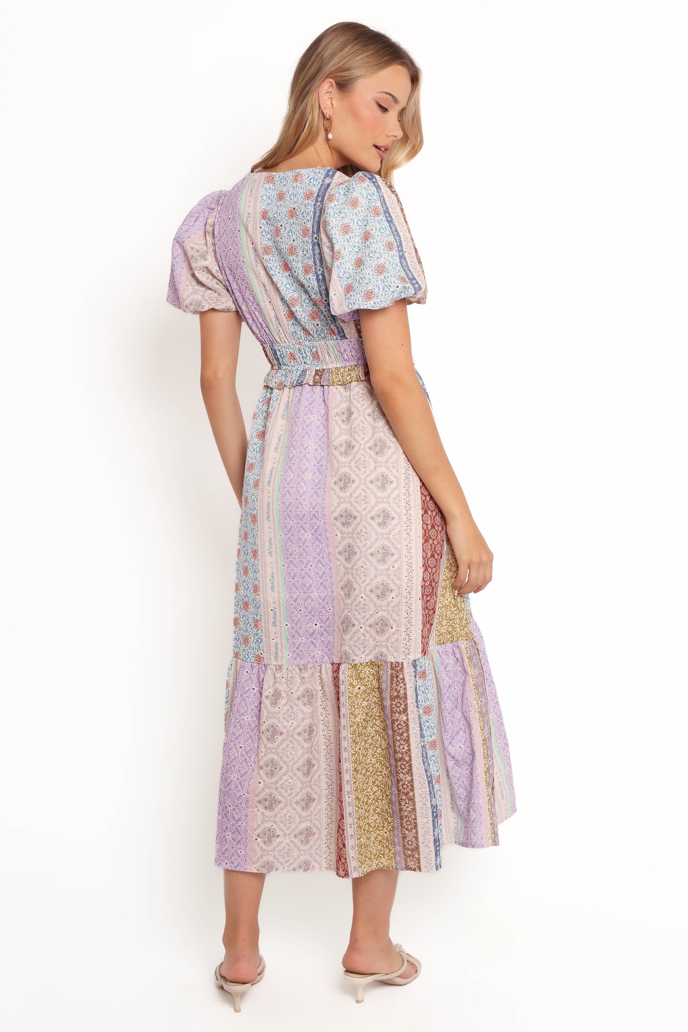 Petal and Pup USA DRESSES Verona Patchwork Midi Dress - Botanic Multi
