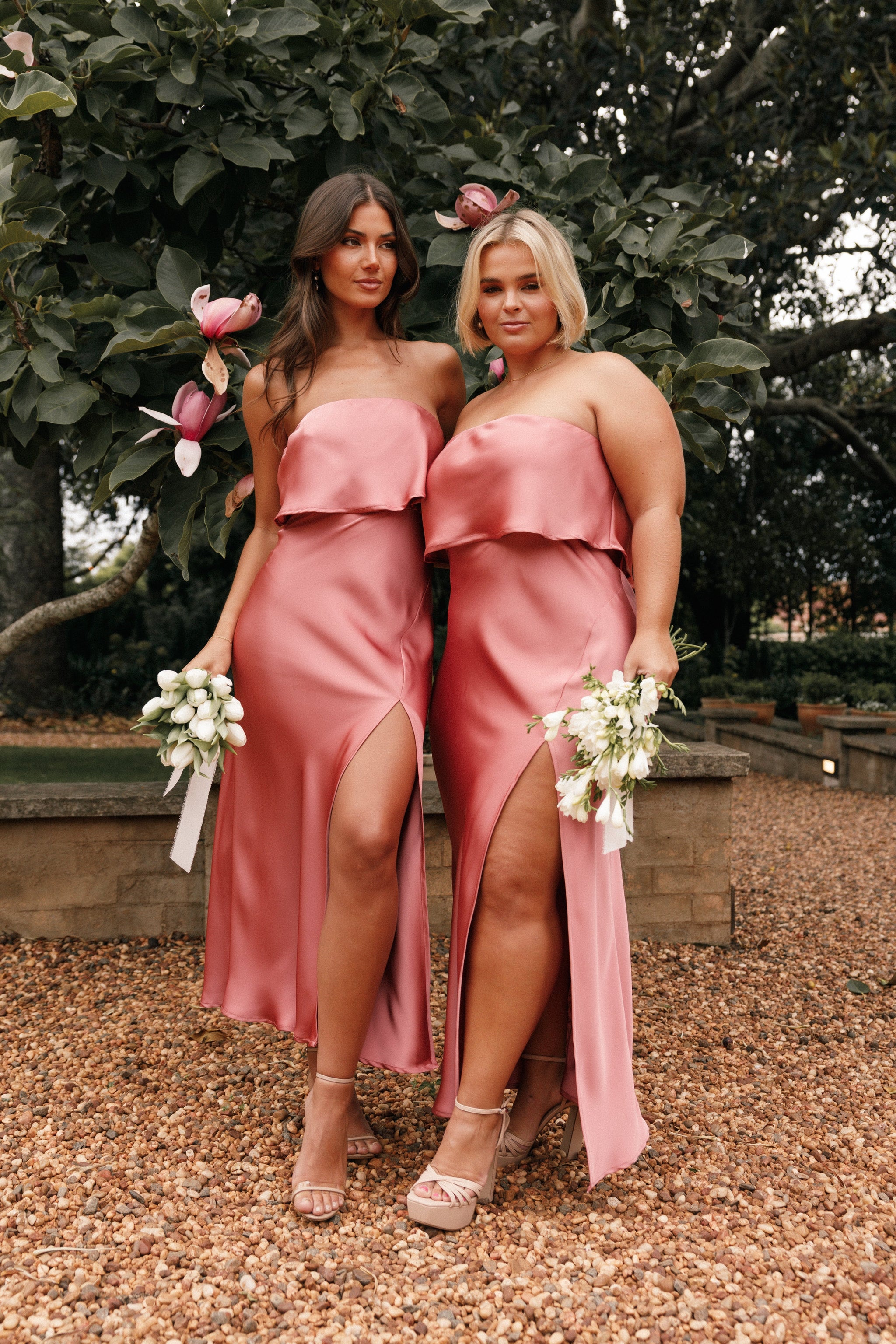Vienna Strapless Midi Dress Dusty Rose - Main Image