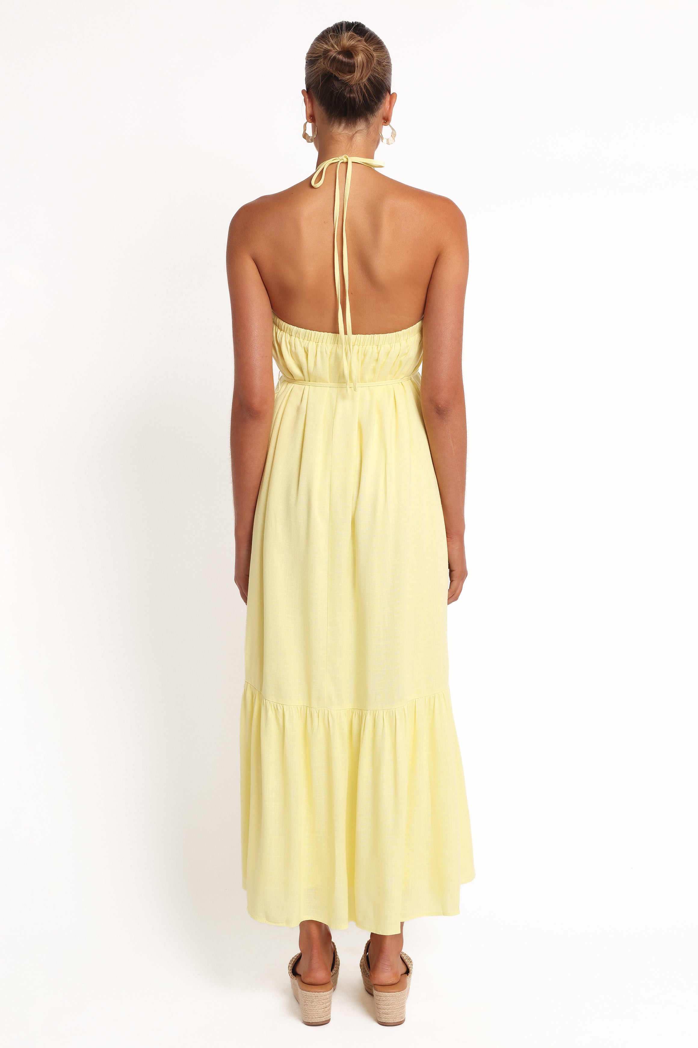 Petal and Pup USA DRESSES View Halterneck Maxi Dress - Lemon