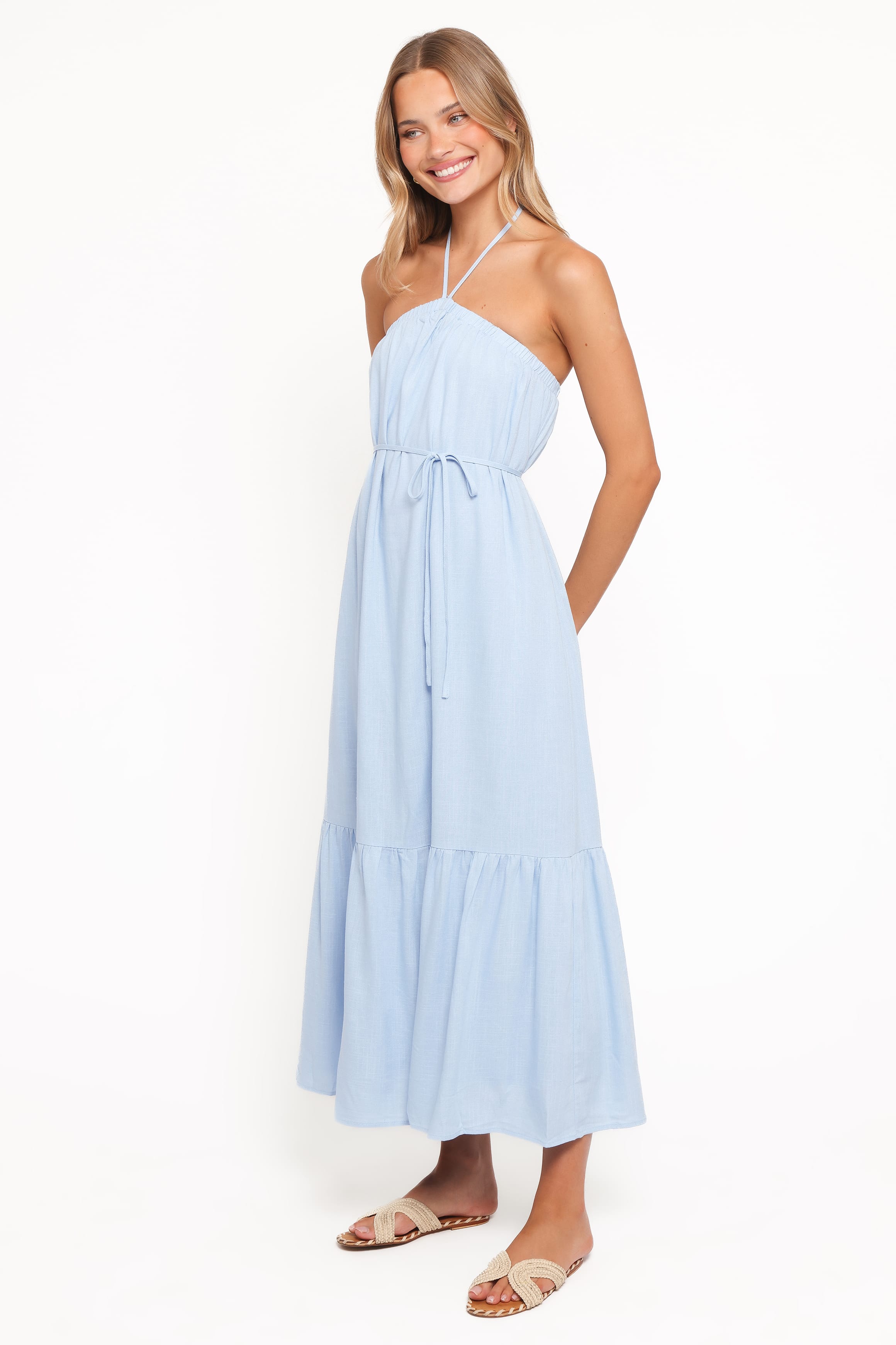Petal and Pup USA DRESSES View Halterneck Maxi Dress - Pale Blue