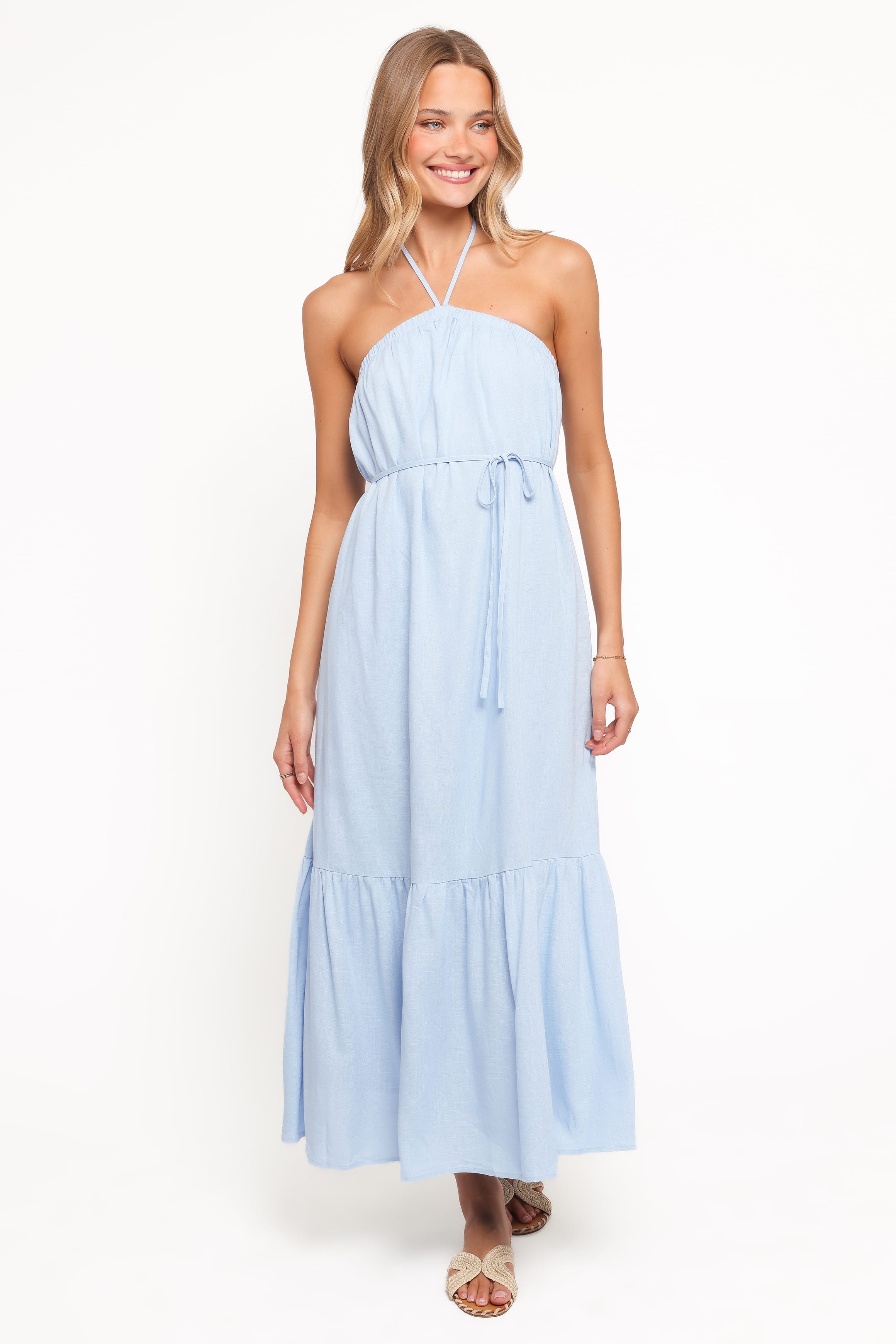 Petal and Pup USA DRESSES View Halterneck Maxi Dress - Pale Blue