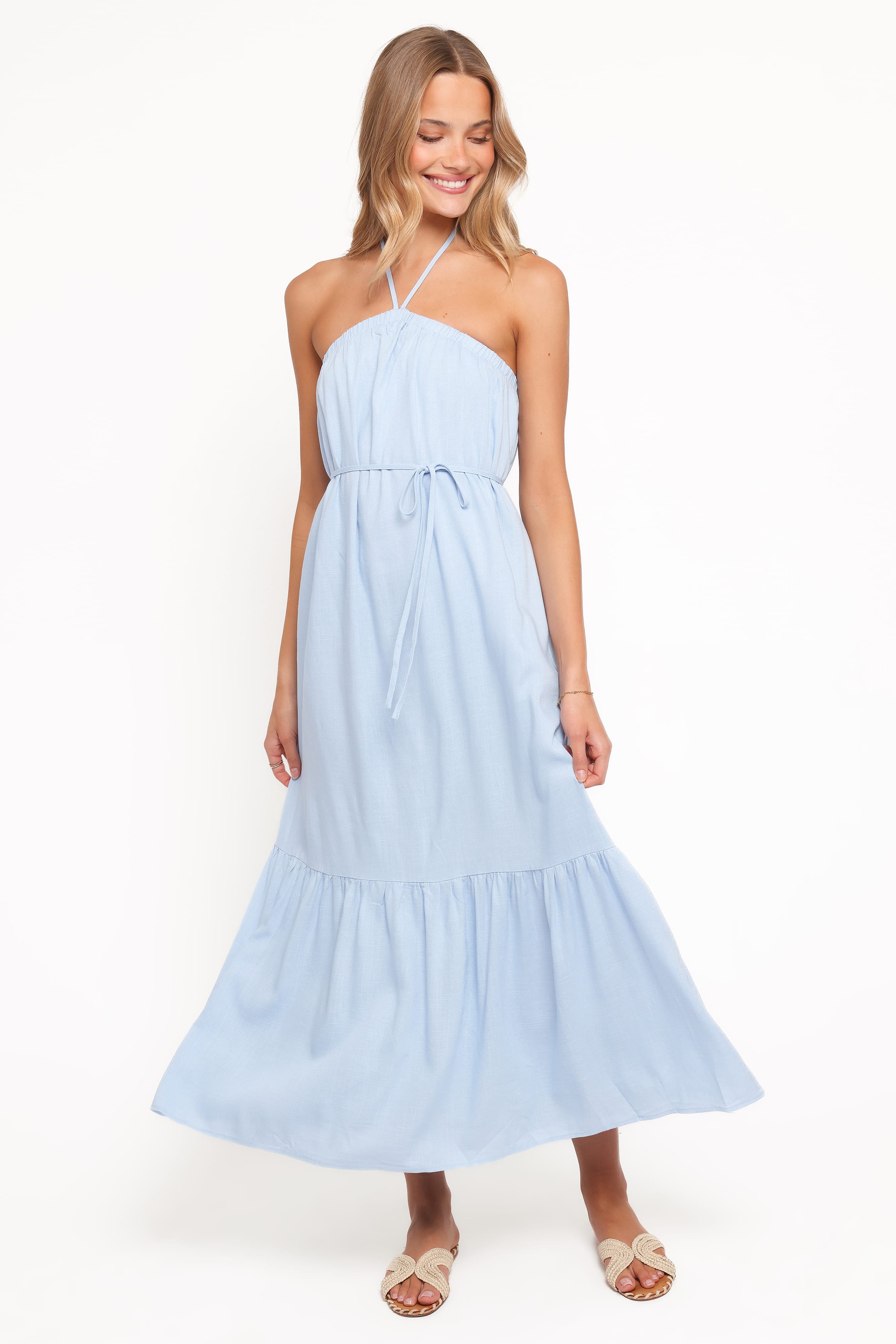 Petal and Pup USA DRESSES View Halterneck Maxi Dress - Pale Blue