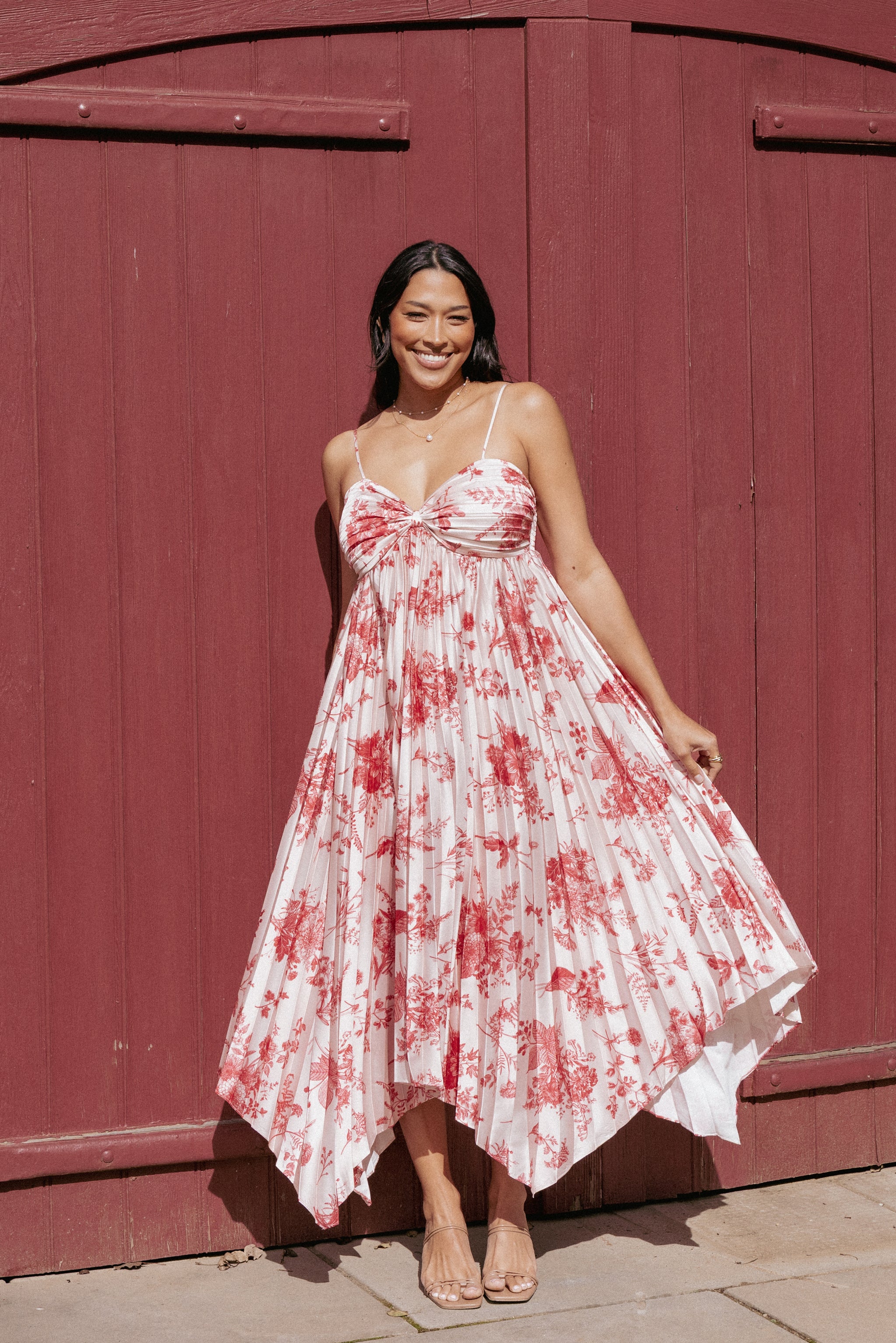 Petal and Pup USA DRESSES Vikki Dress - Red Floral