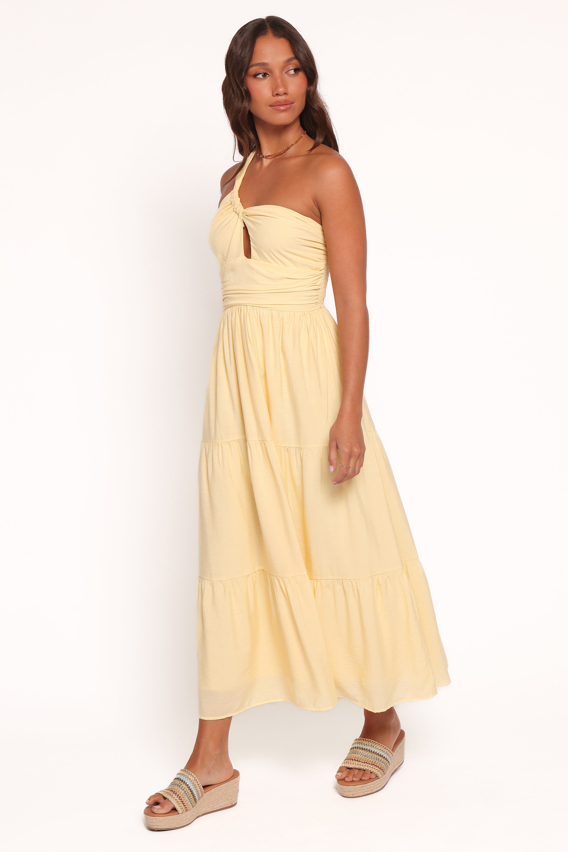 Petal and Pup USA DRESSES Vinny One Shoulder Maxi Dress - Yellow