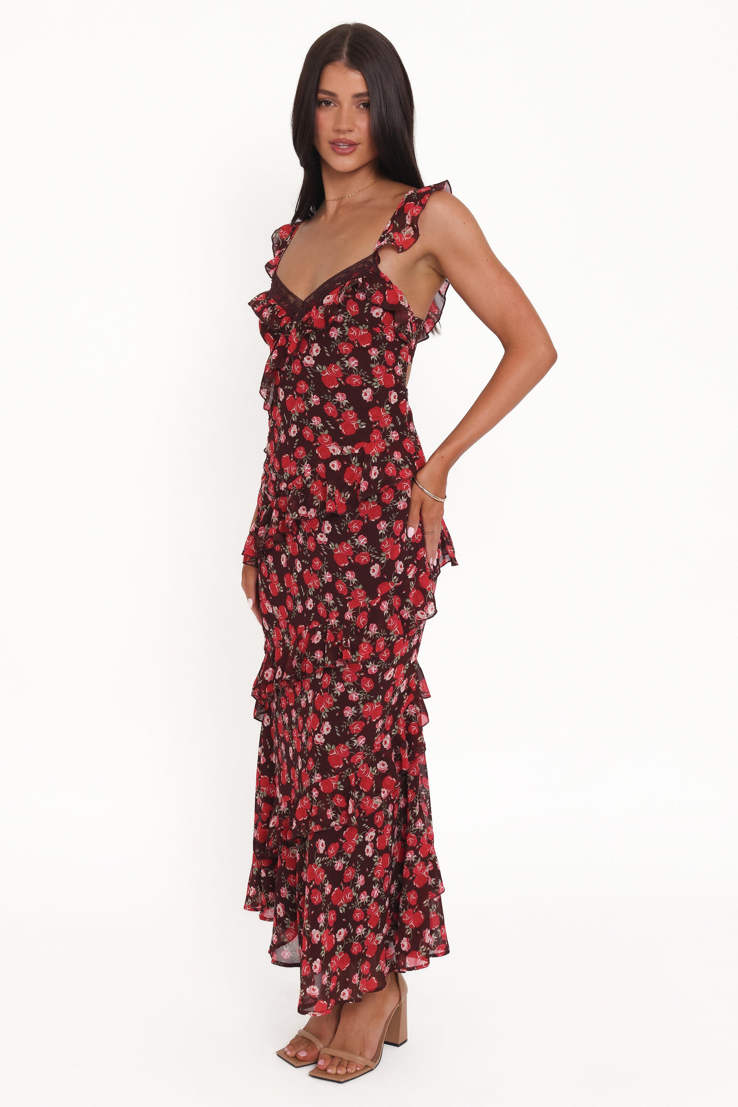 Petal and Pup USA DRESSES Virginia Maxi Dress - Brown Floral