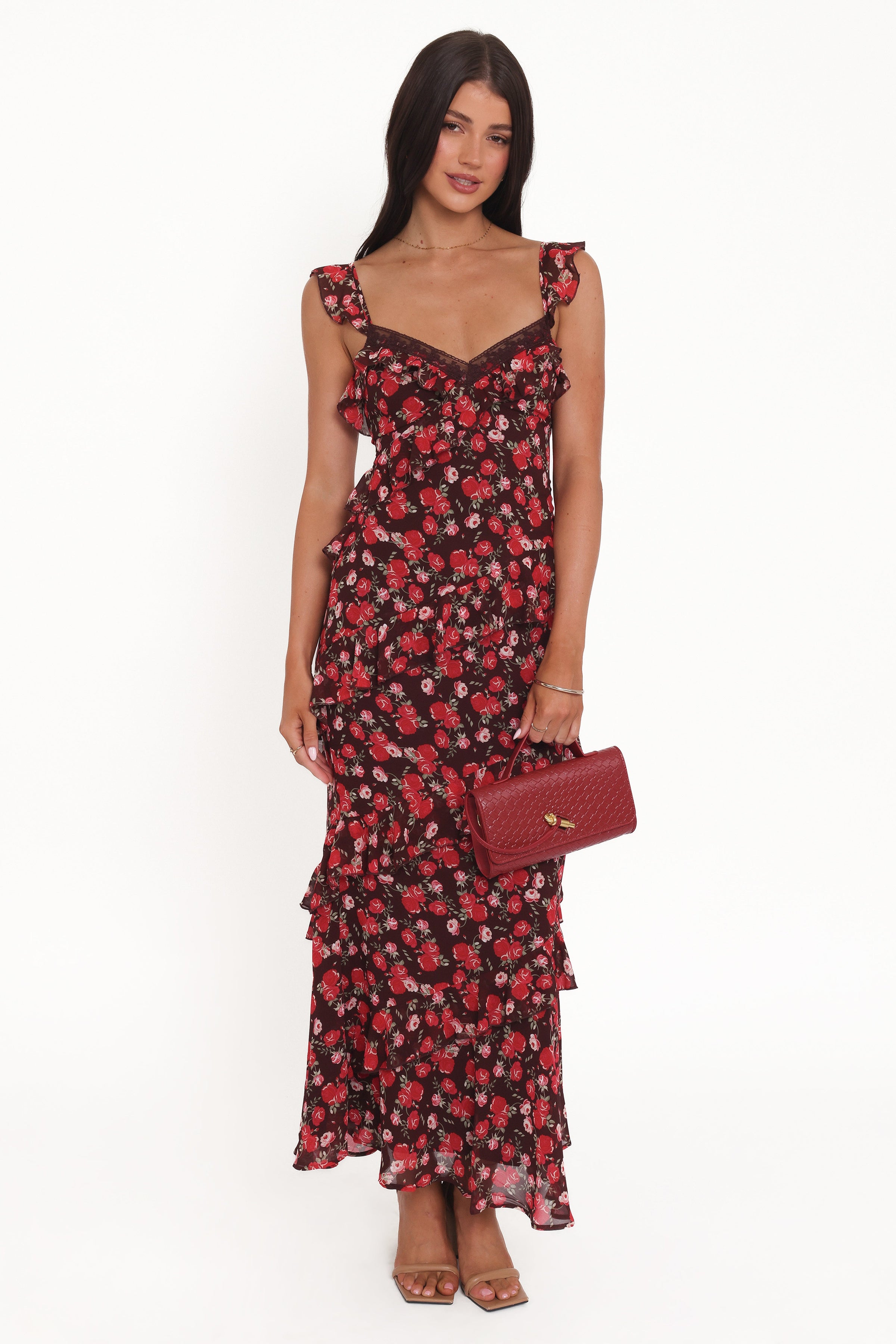 Petal and Pup USA DRESSES Virginia Maxi Dress - Brown Floral