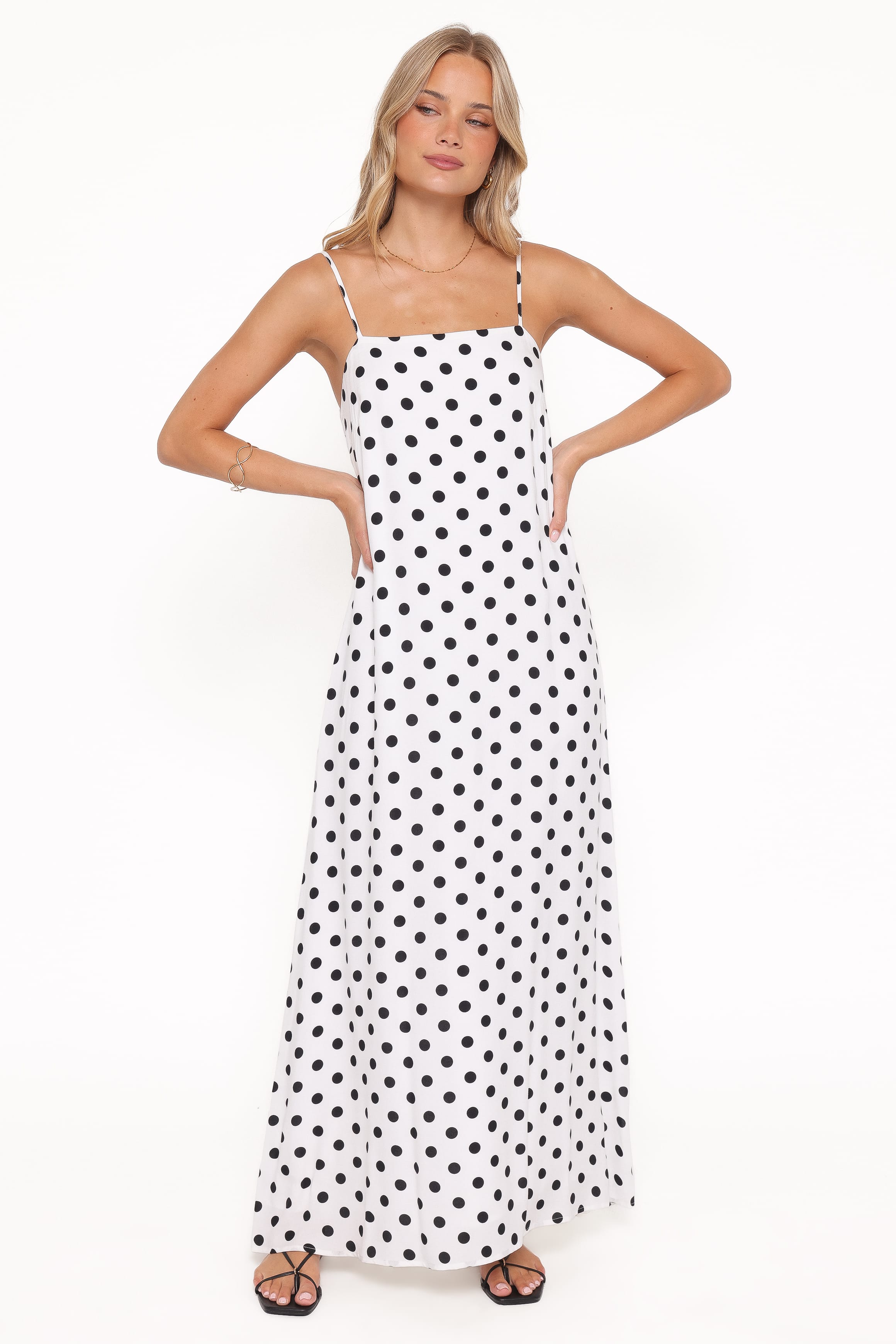 Petal and Pup USA DRESSES Virgo Maxi Dress - White Polka Dot