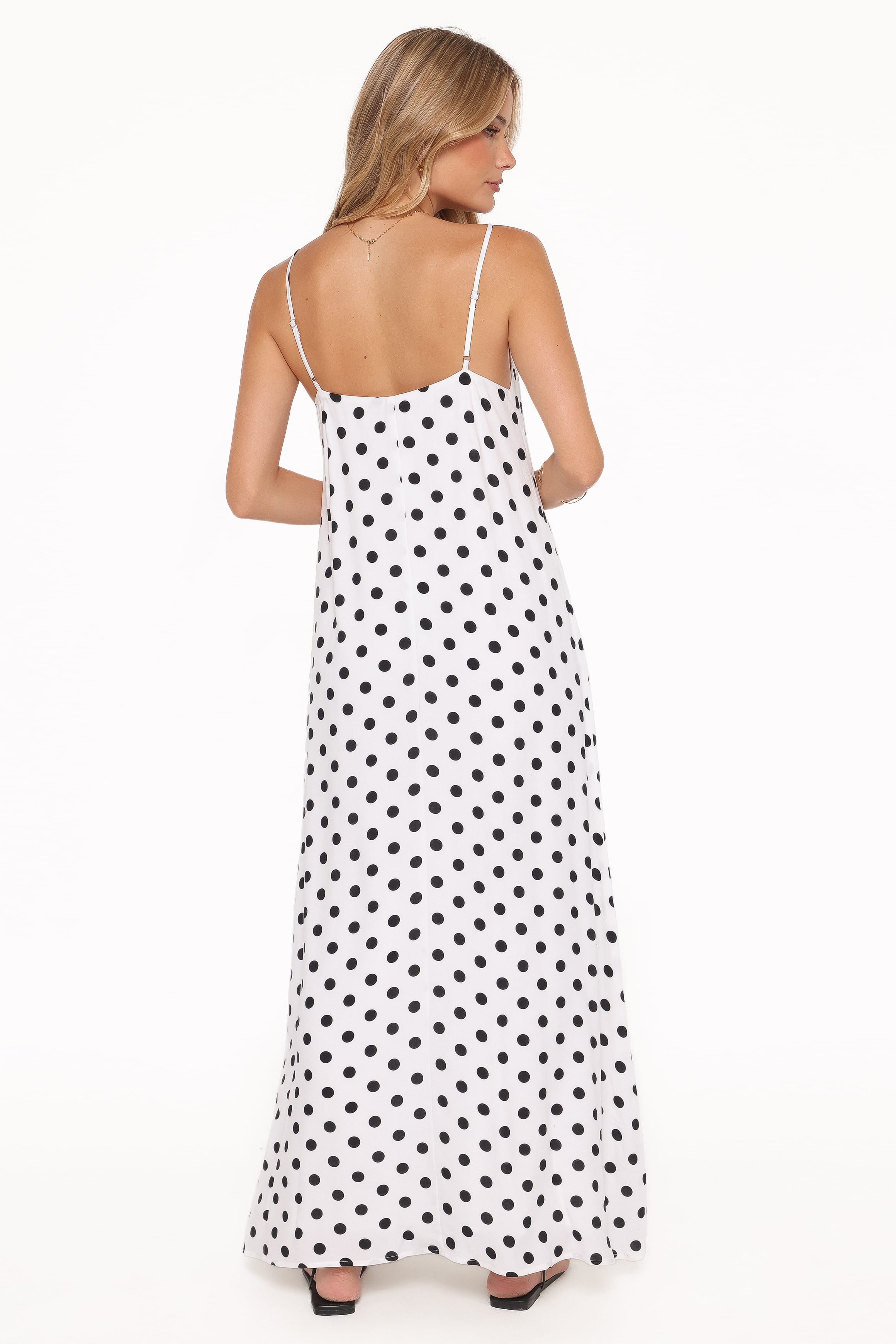 Petal and Pup USA DRESSES Virgo Maxi Dress - White Polka Dot