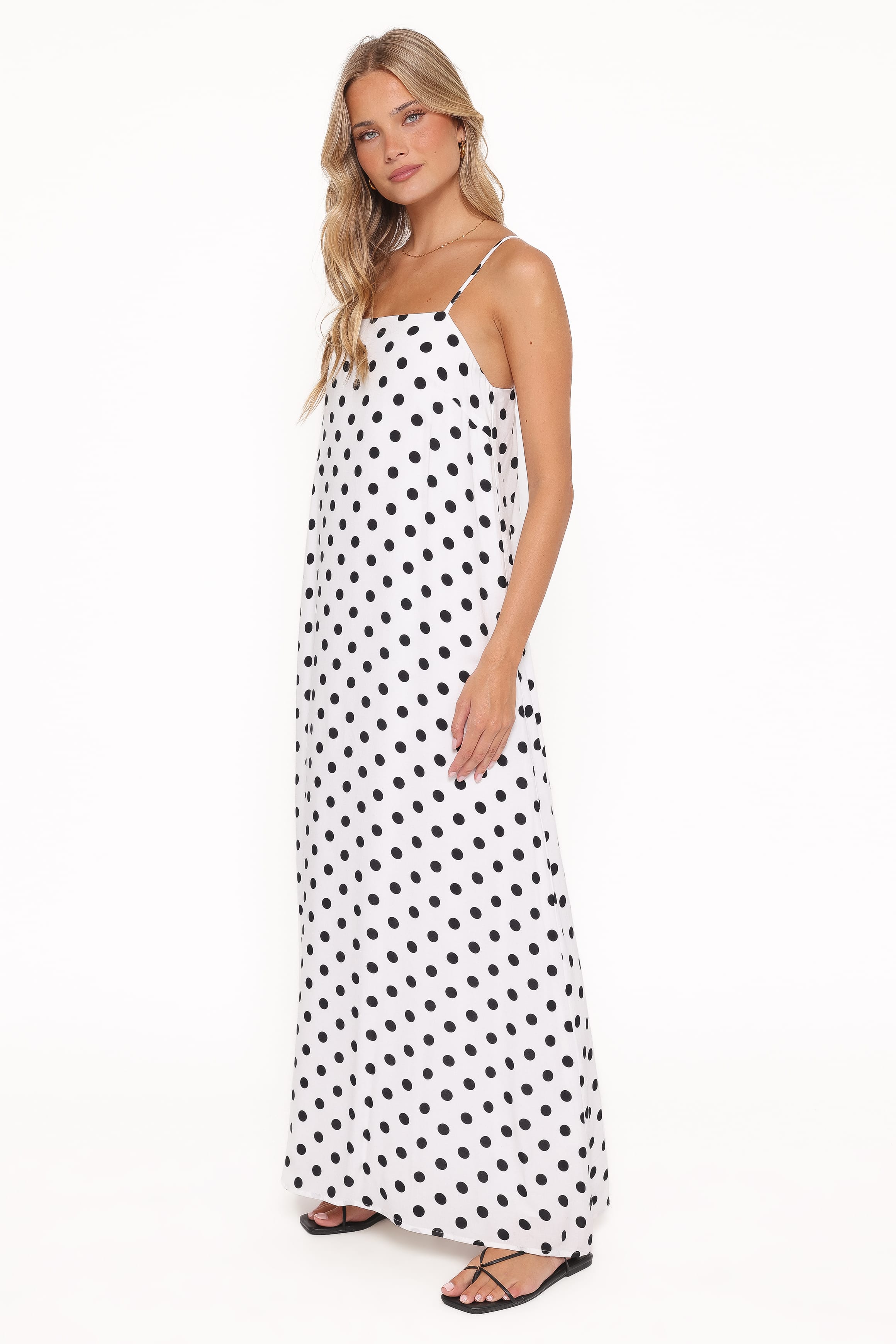 Petal and Pup USA DRESSES Virgo Maxi Dress - White Polka Dot