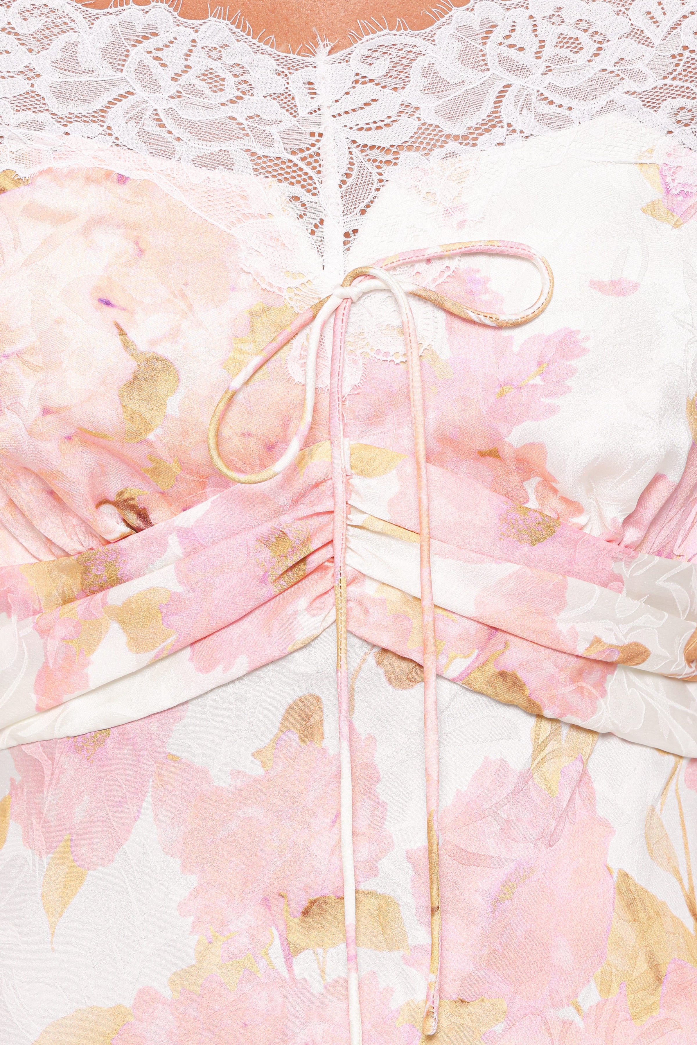 Petal and Pup USA DRESSES Voss Off Shoulder Lace Maxi Dress - Pink Floral
