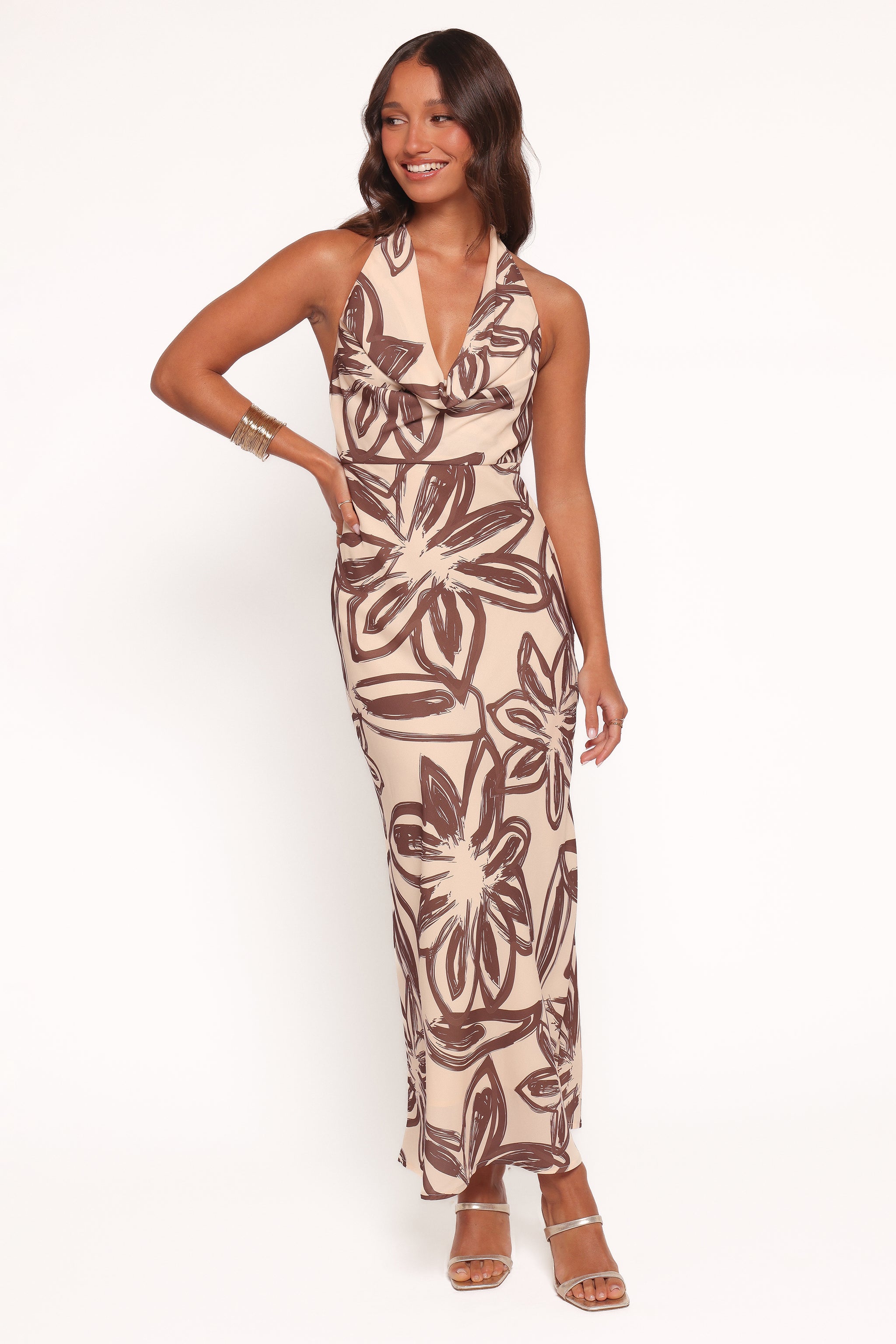 Warner Halter Dress - Cream/Brown | Petal & Pup USA Warner Halter Dress - Cream/Brown | Petal & Pup USA