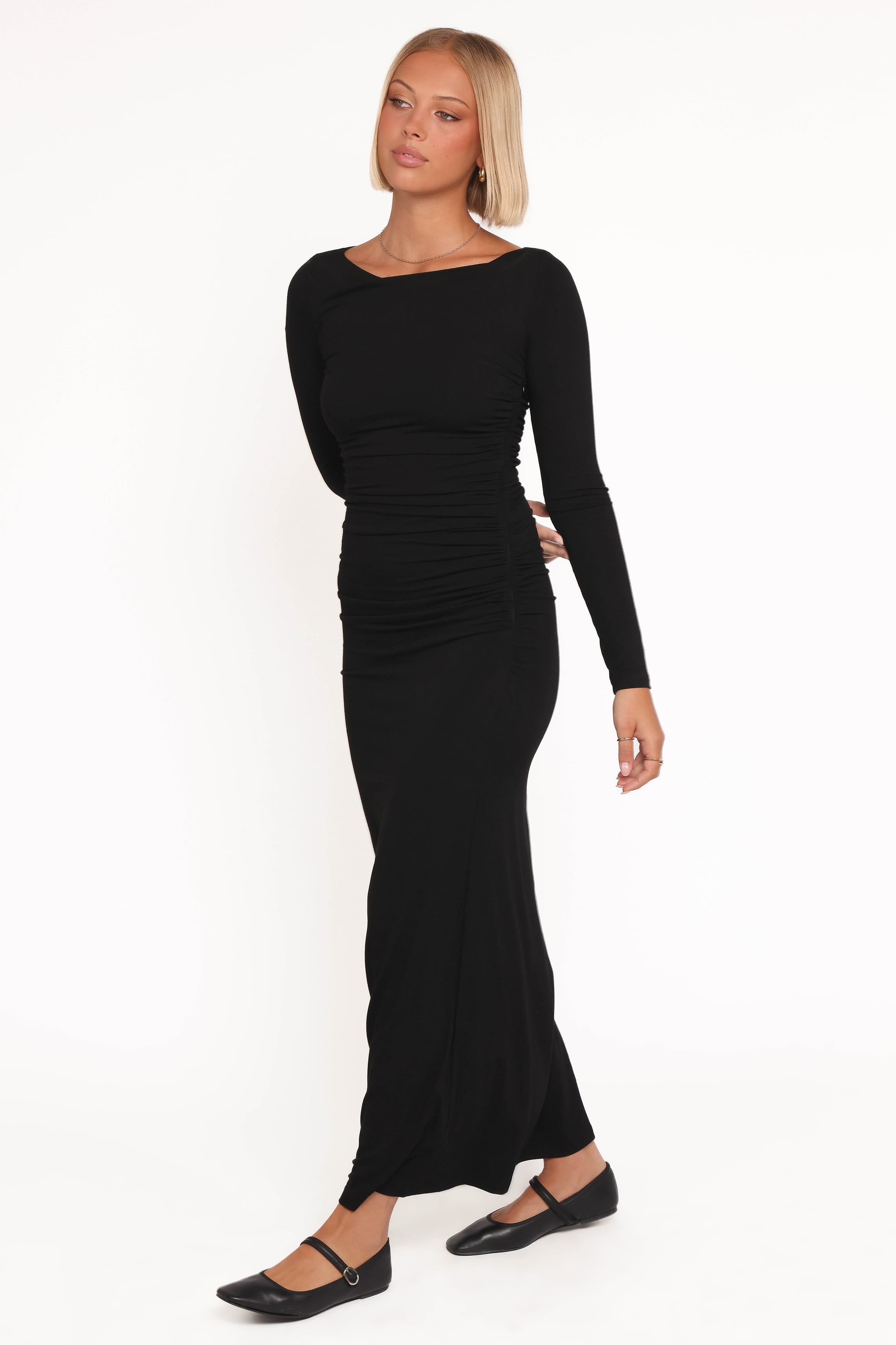 Petal and Pup USA DRESSES Warren Long Sleeve Maxi Dress - Black