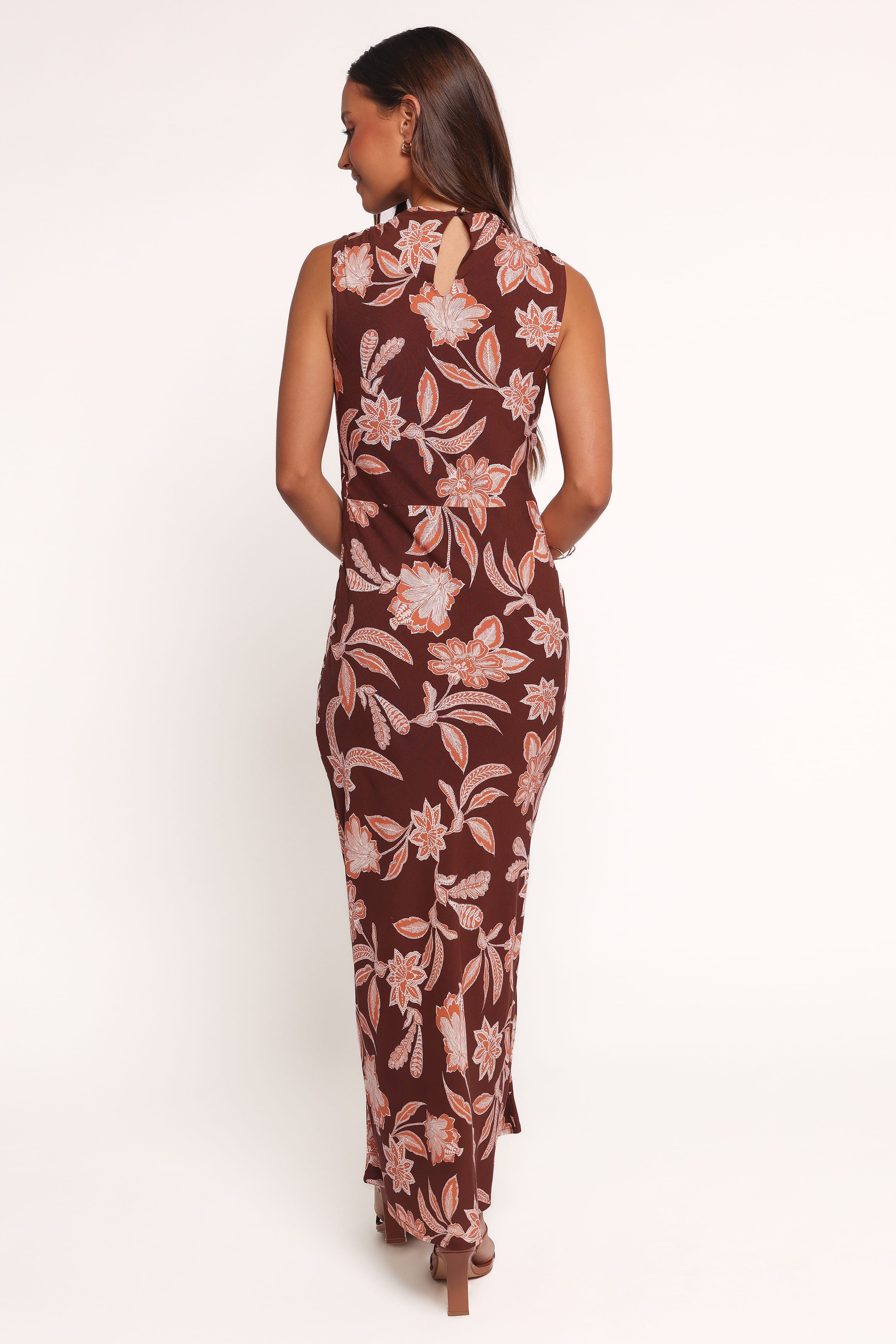 Petal and Pup USA DRESSES Wheeler Midi Dress - Orange Floral