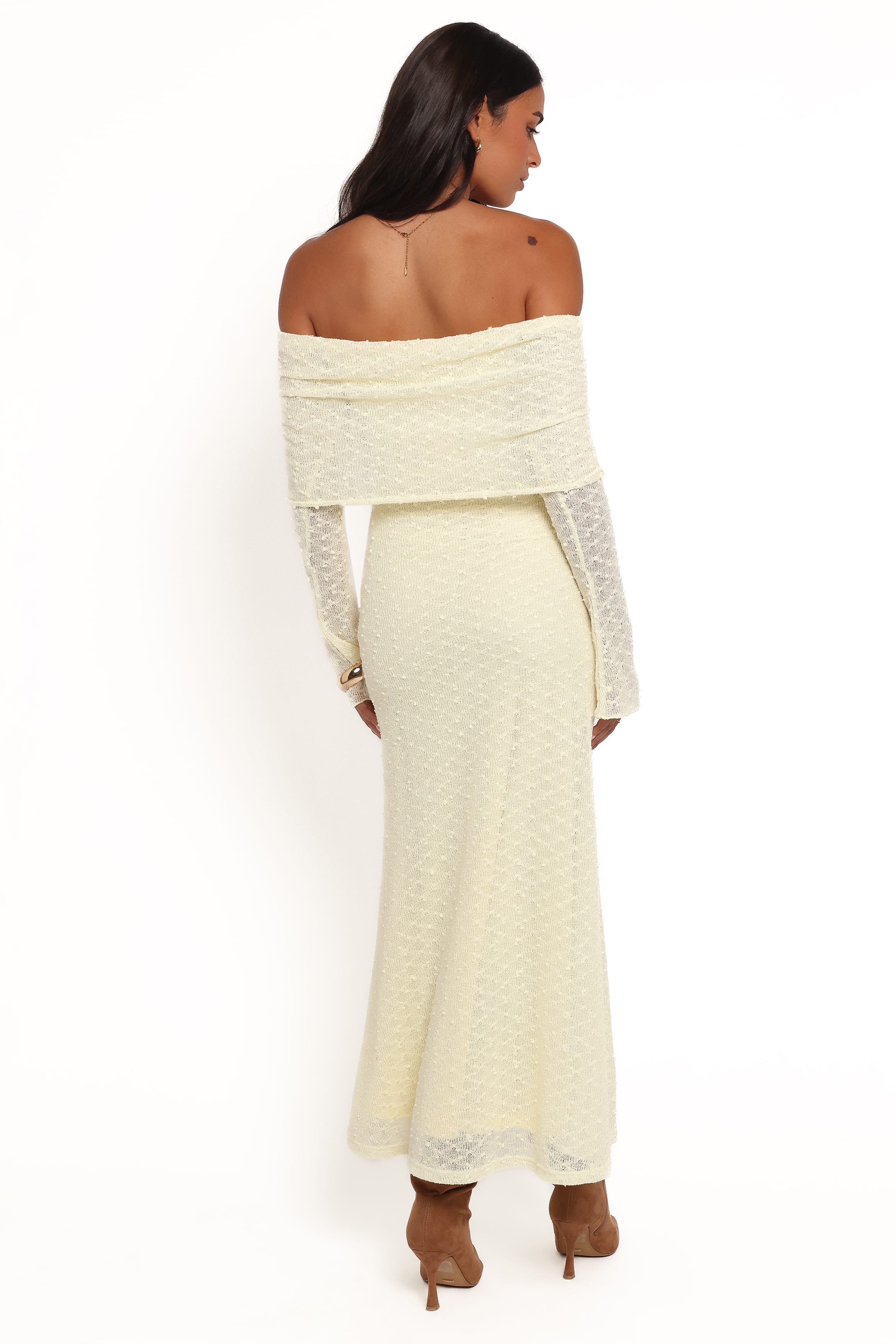 Petal and Pup USA DRESSES Wilma Off Shoulder Dress - Butter Yellow