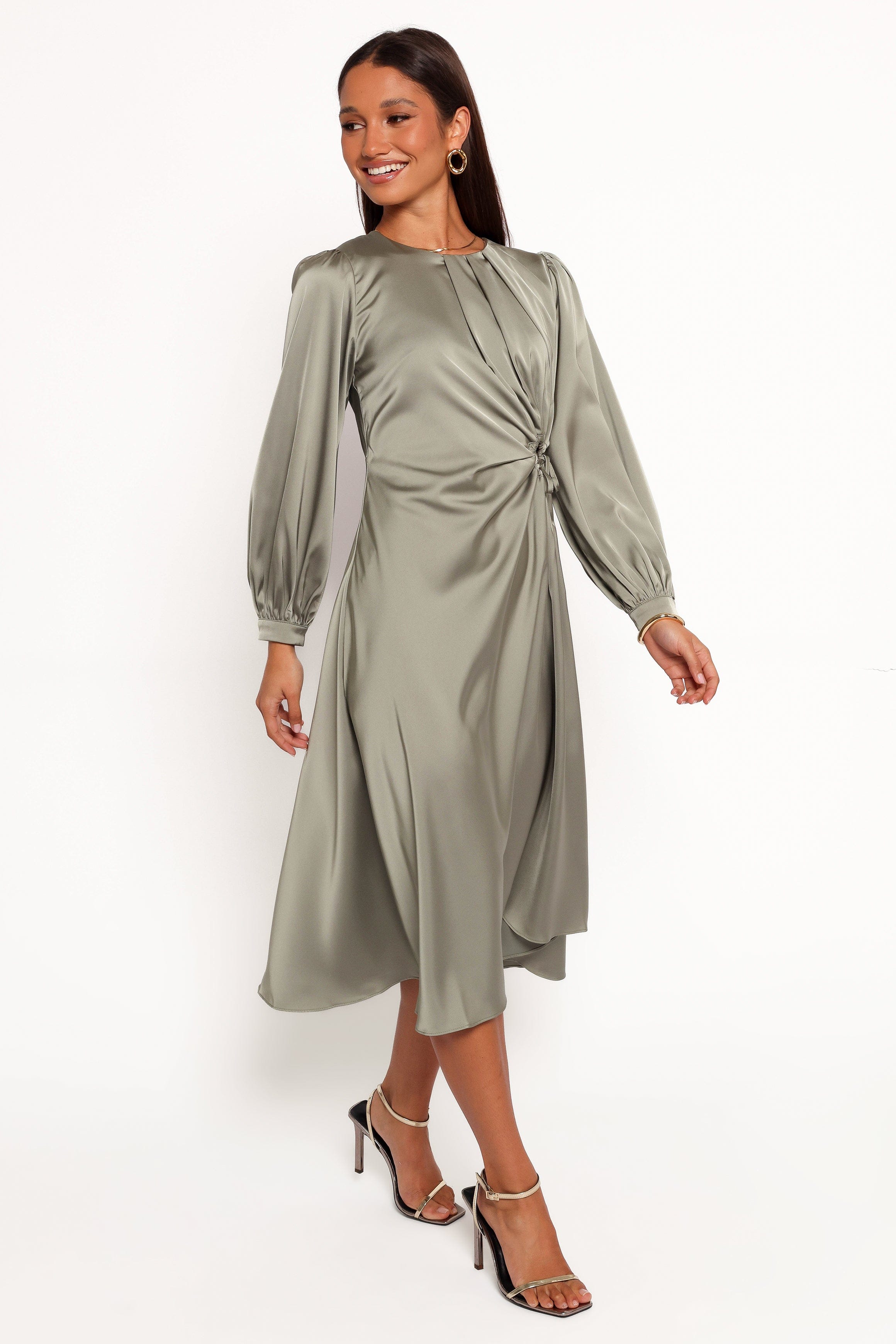 Petal and Pup USA DRESSES Windsor Long Sleeve Maxi Dress - Olive