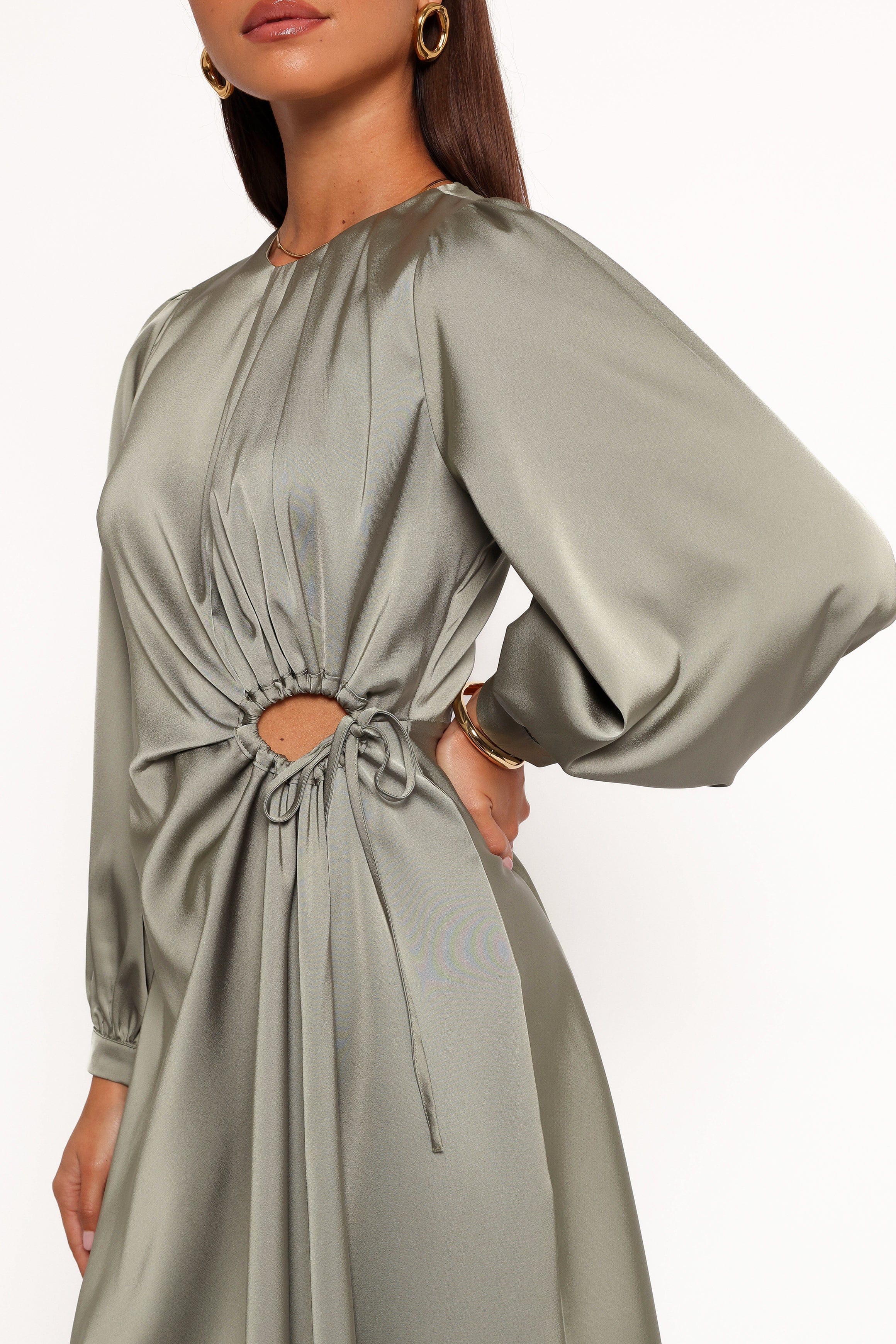 Petal and Pup USA DRESSES Windsor Long Sleeve Maxi Dress - Olive