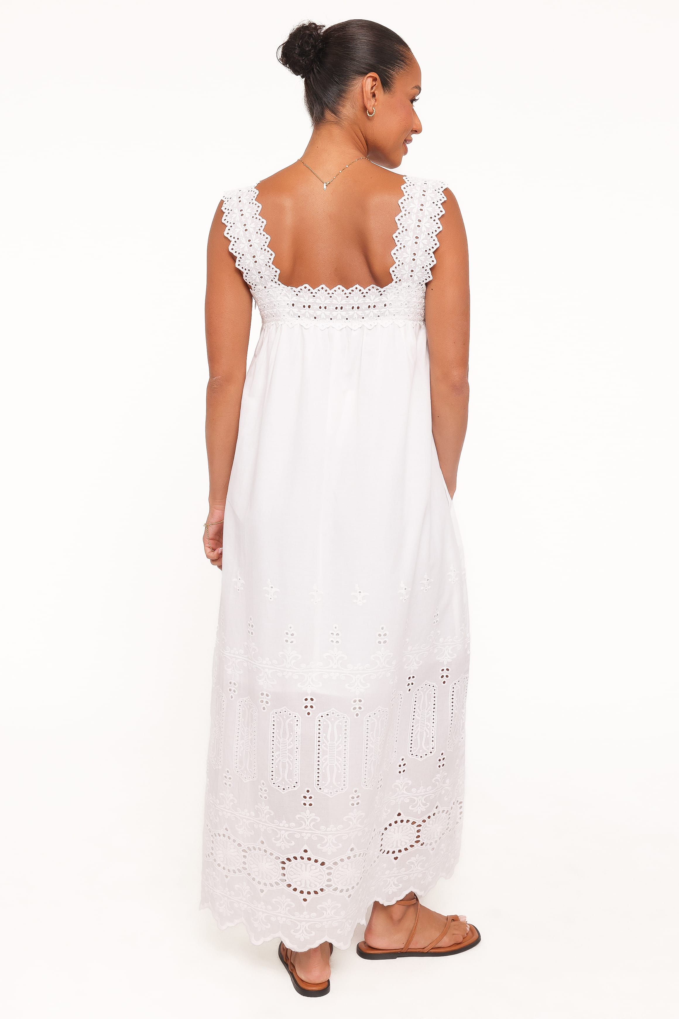 Petal and Pup USA DRESSES Winora Midi Dress - White Broderie