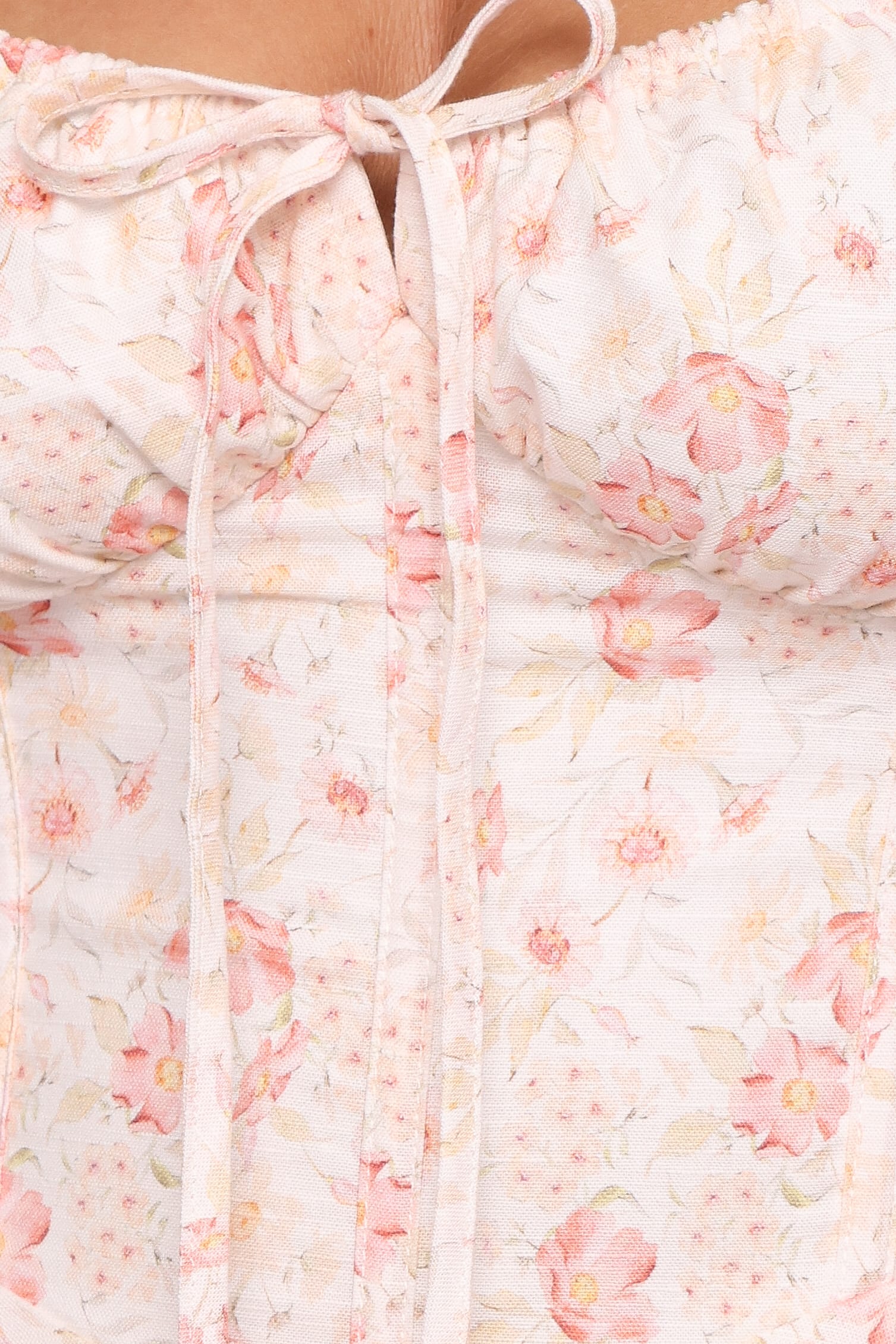 Petal and Pup USA DRESSES Wisteria Midi Dress - Peach Ditsy Floral