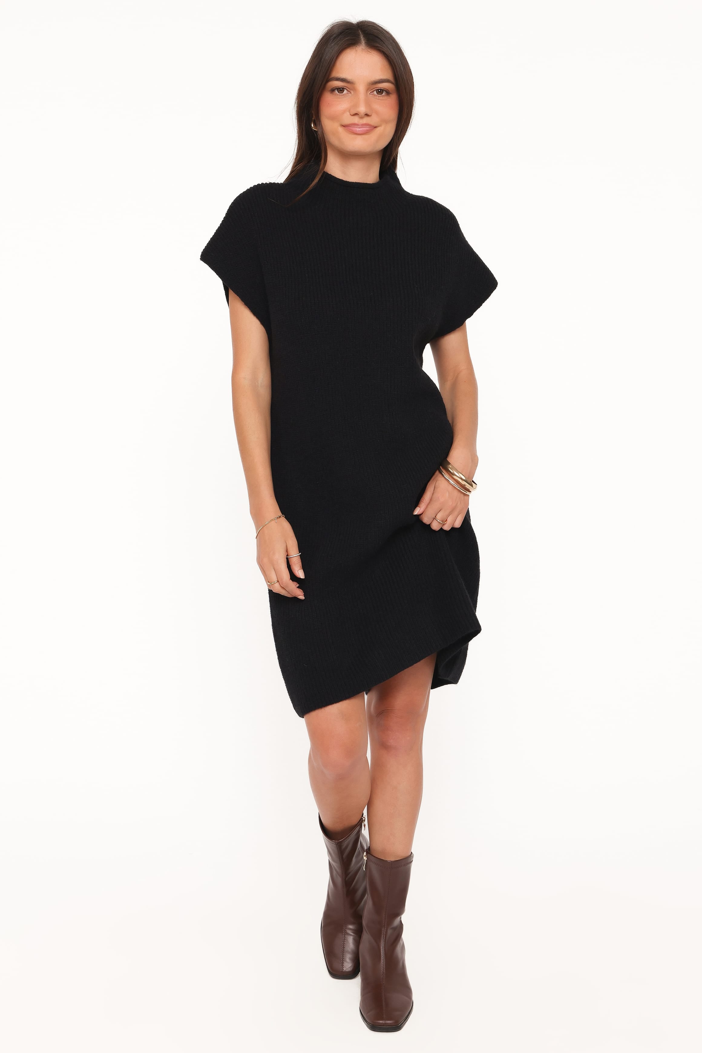 Petal and Pup USA DRESSES Wright Knit Mini Dress - Black