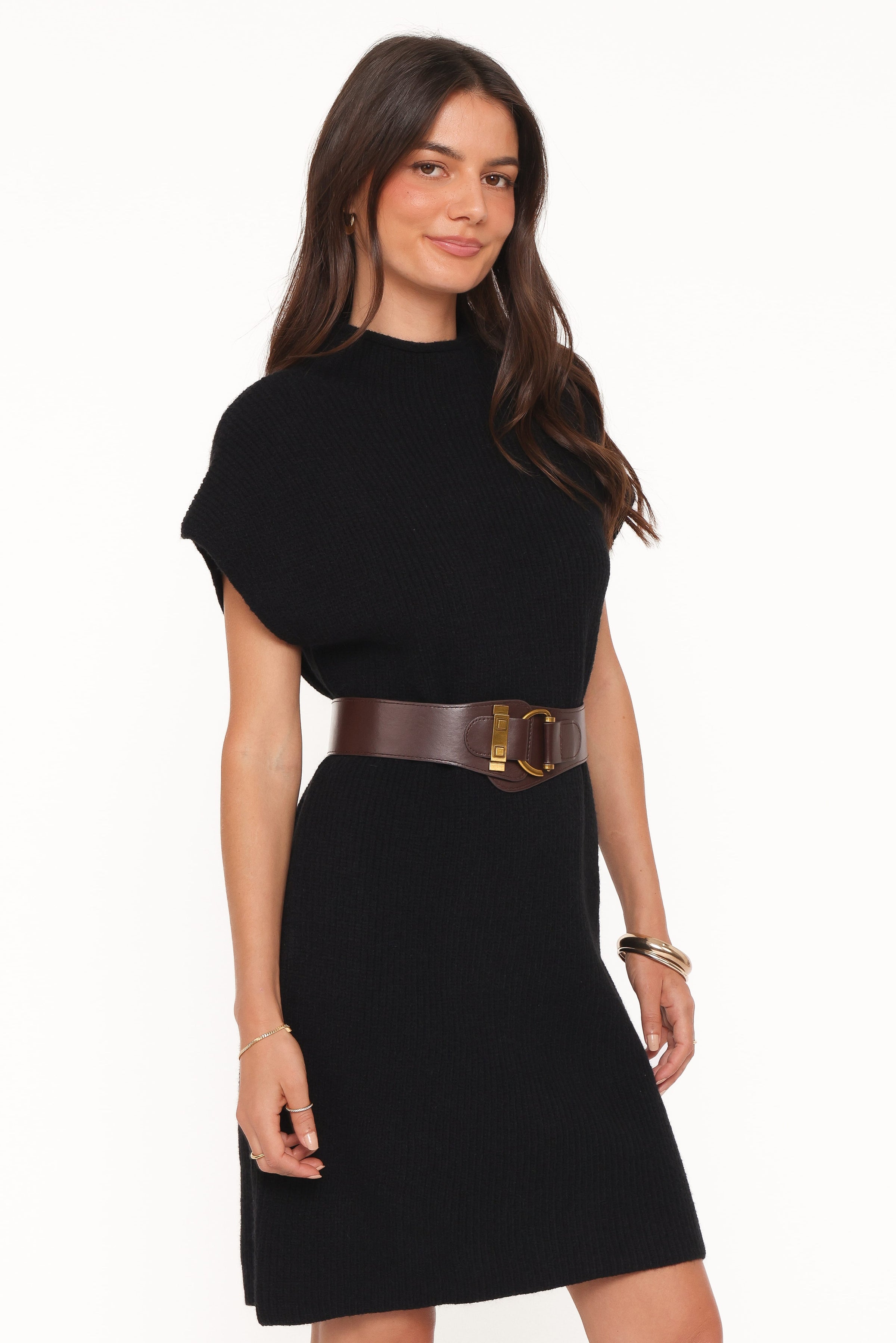 Petal and Pup USA DRESSES Wright Knit Mini Dress - Black