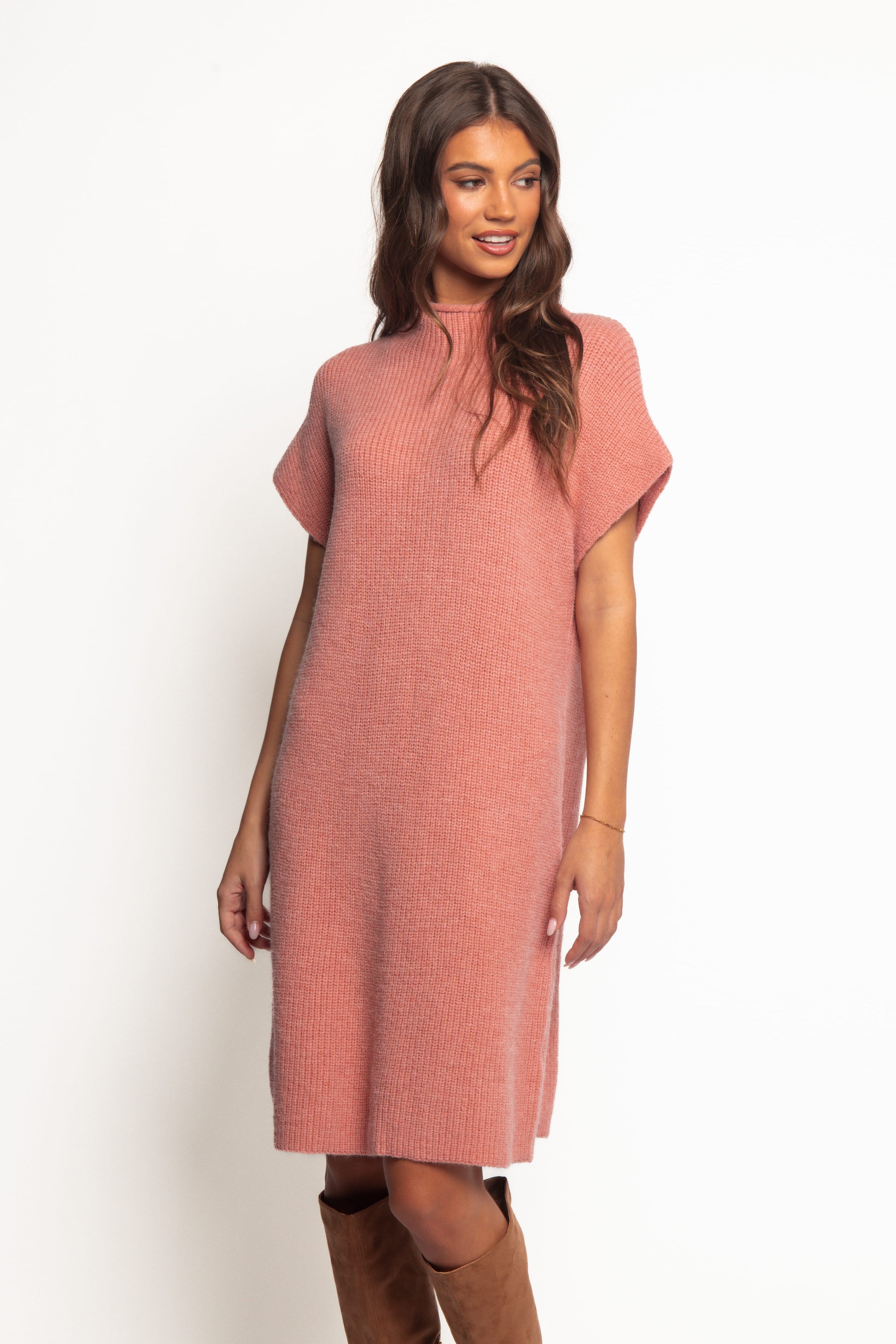 Petal and Pup USA DRESSES Wright Knit Mini Dress - Pink