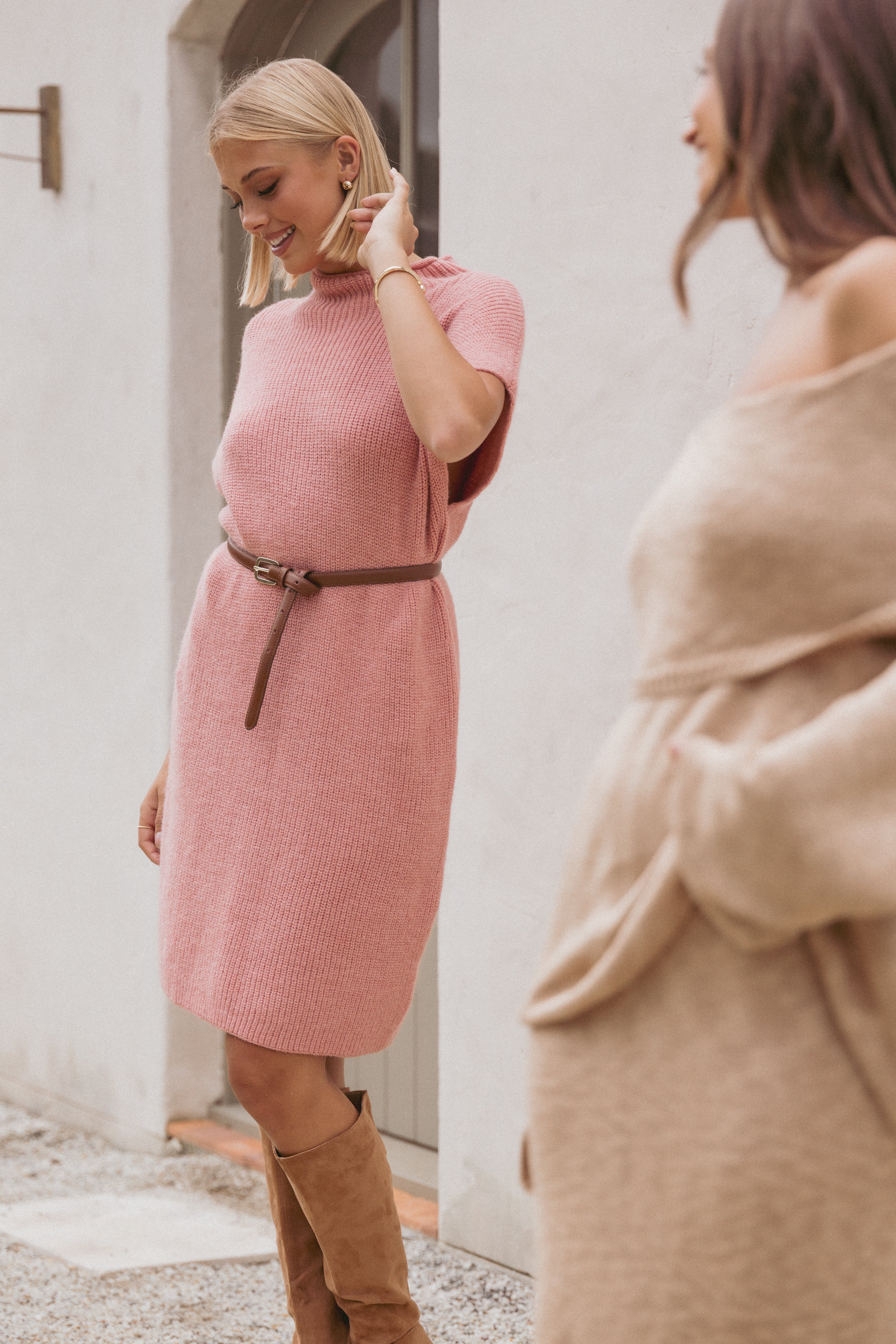 Petal and Pup USA DRESSES Wright Knit Mini Dress - Pink