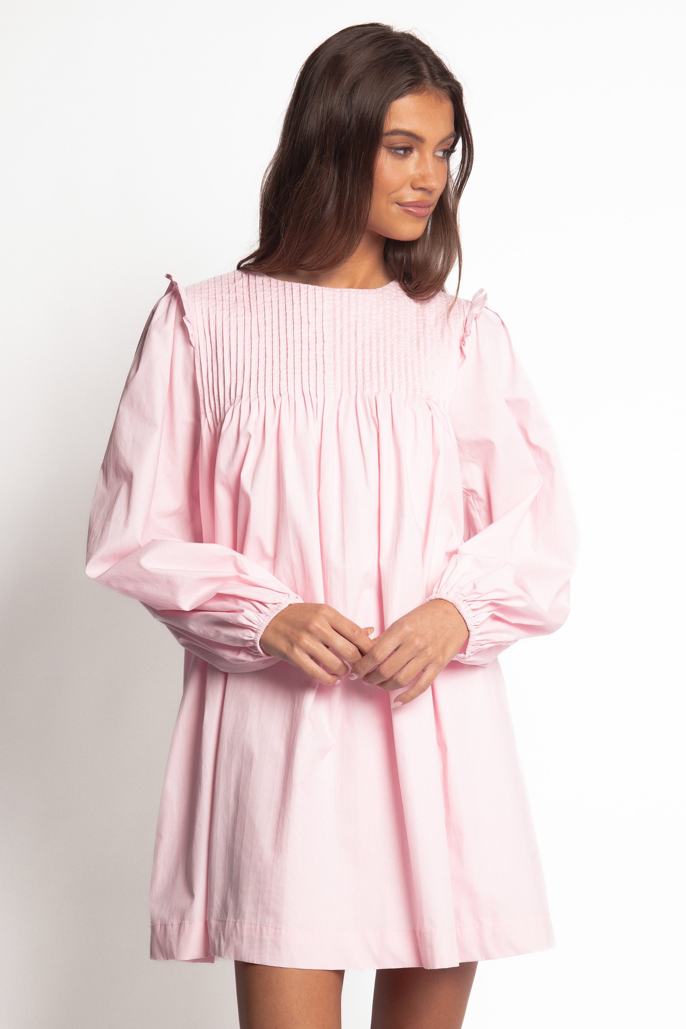 Petal and Pup USA DRESSES Wyatt Long Sleeve Mini Dress - Pink