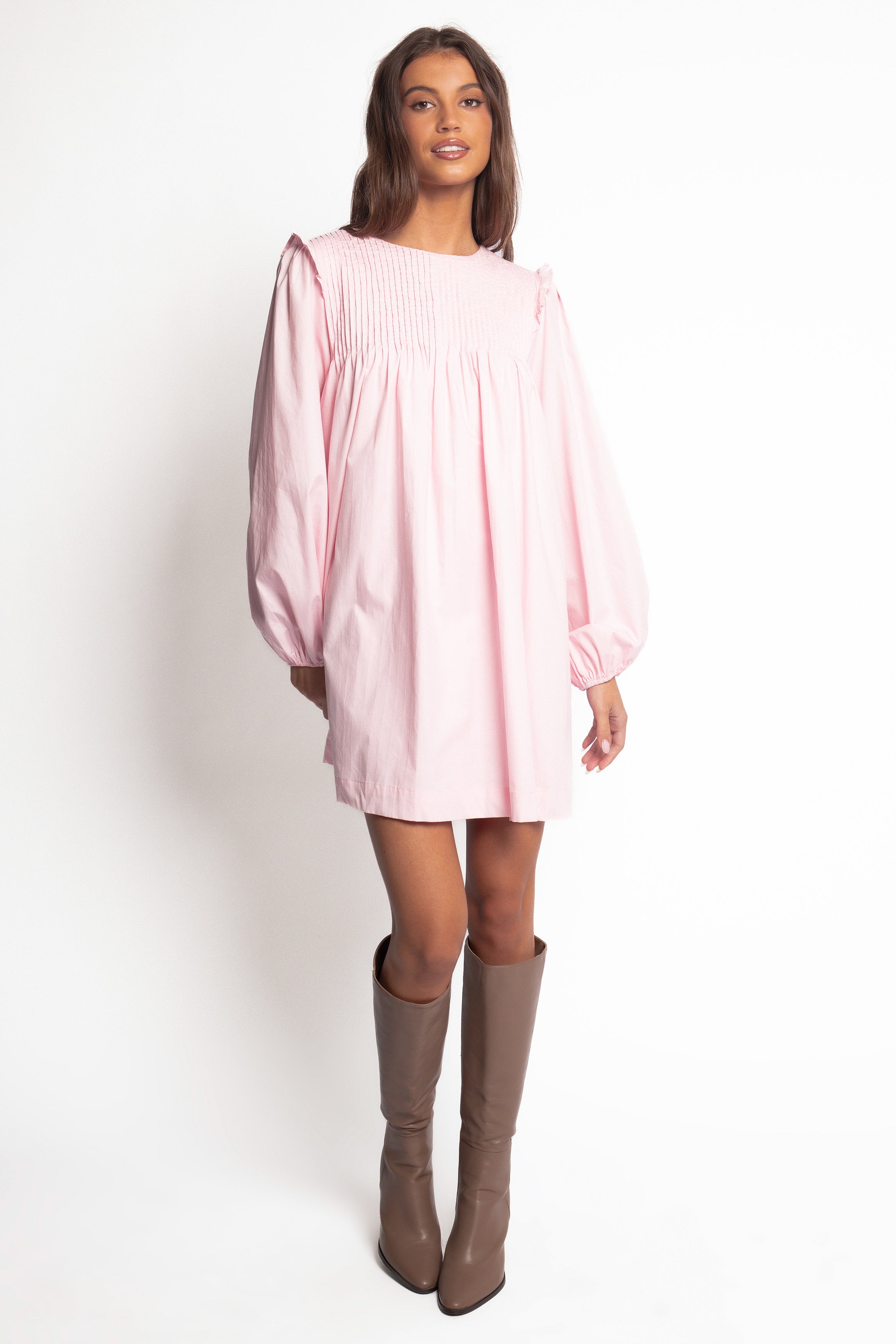 Petal and Pup USA DRESSES Wyatt Long Sleeve Mini Dress - Pink